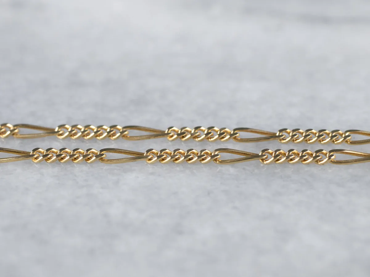 14K Yellow Gold Figaro Chain Necklace