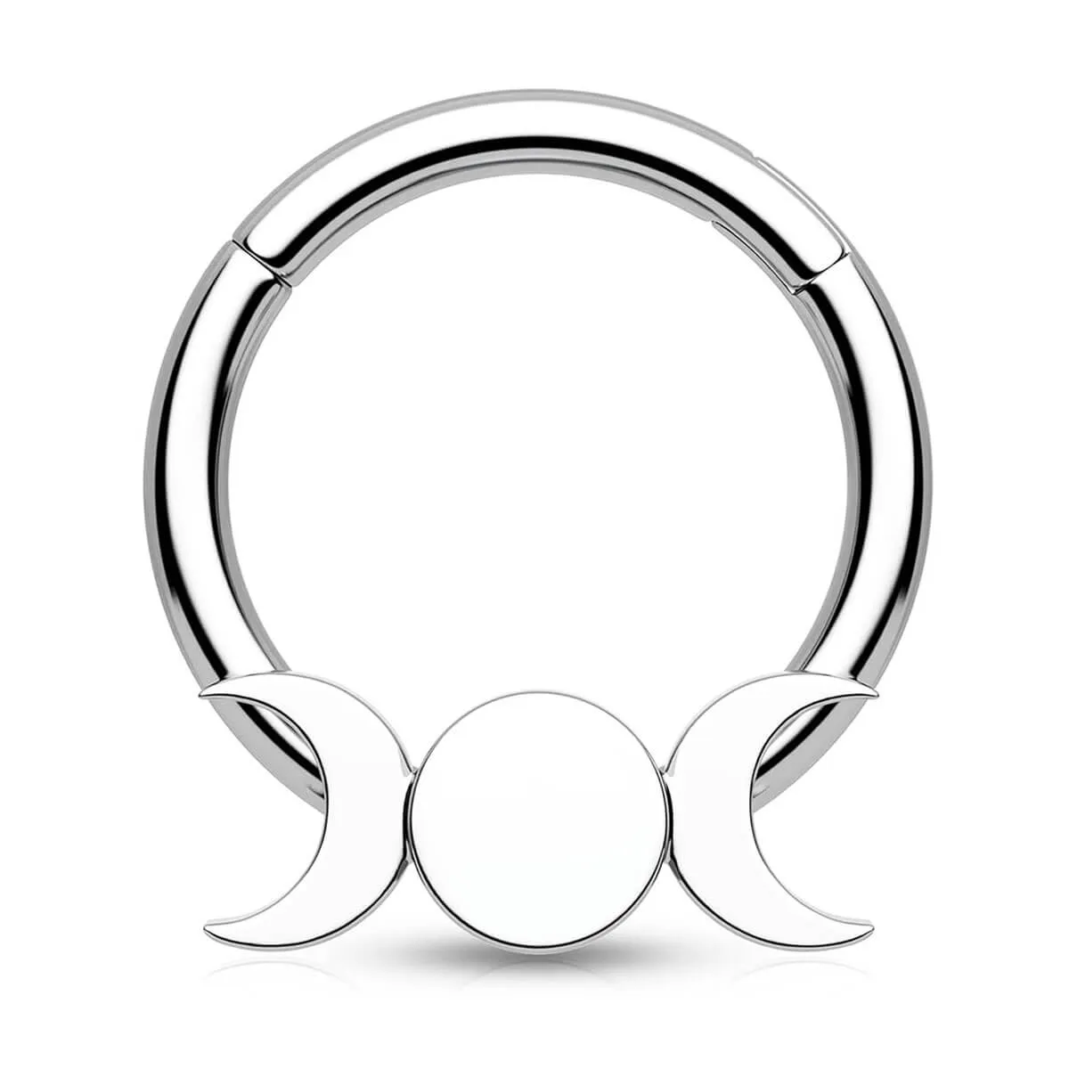 16G Flat Moon Phase 316L Stainless Steel Septum Ring