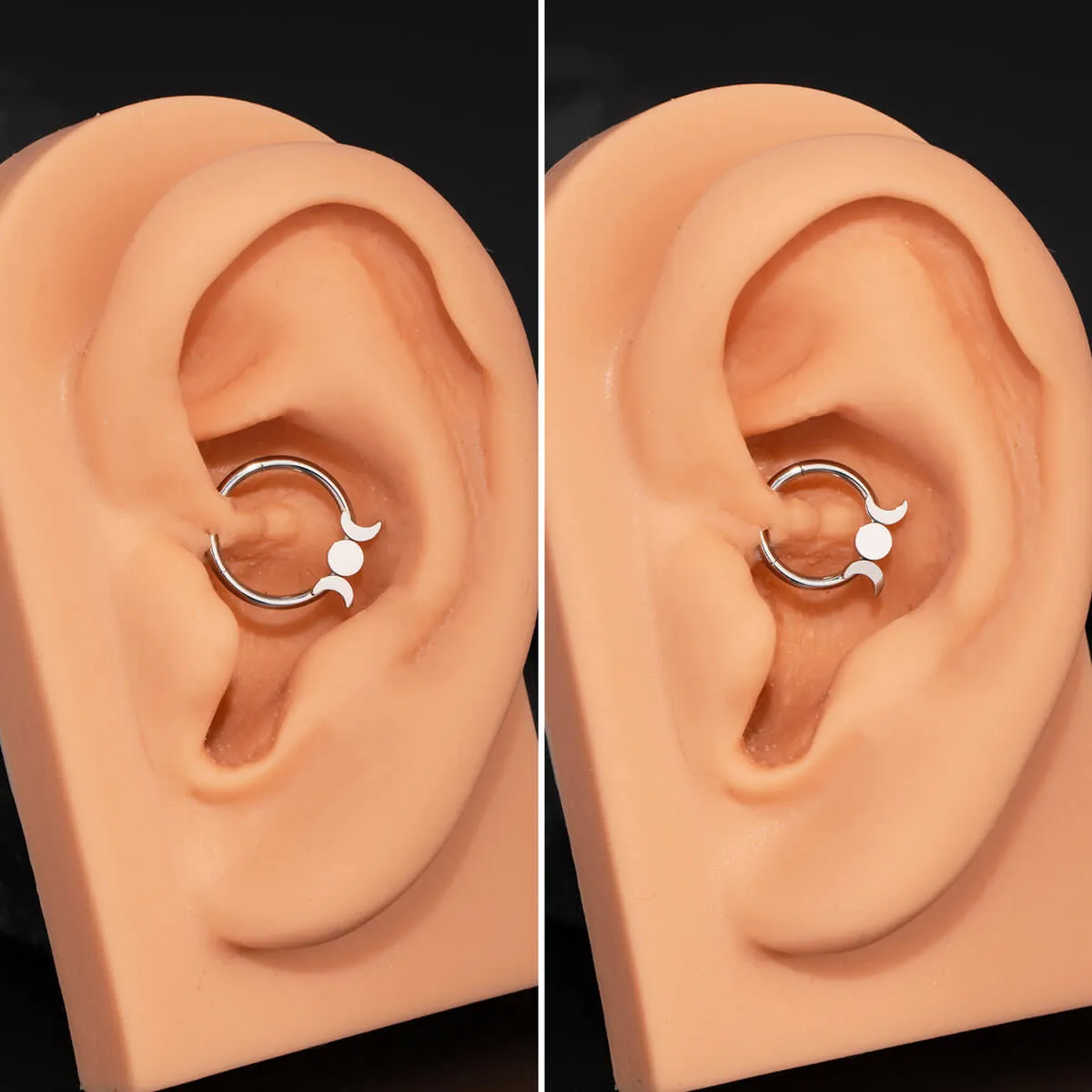 16G Flat Moon Phase 316L Stainless Steel Septum Ring