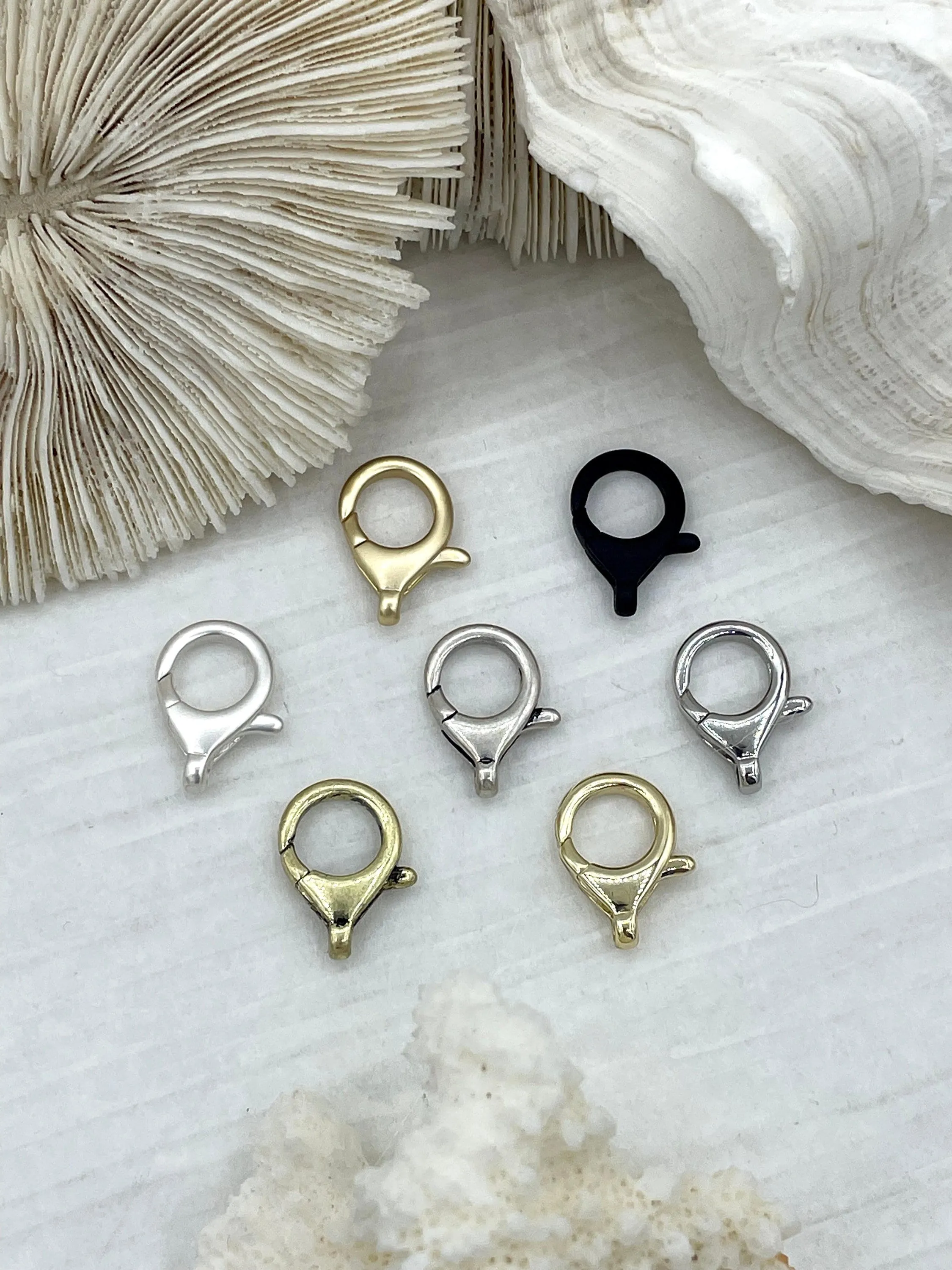 16mm Brass Lobster Clasp, Small Claw Clasp, Spring Hook Lobster Clasp, Jewelry Clasps ,Brass Clasp, Findings, 7 colors Fast Shipping
