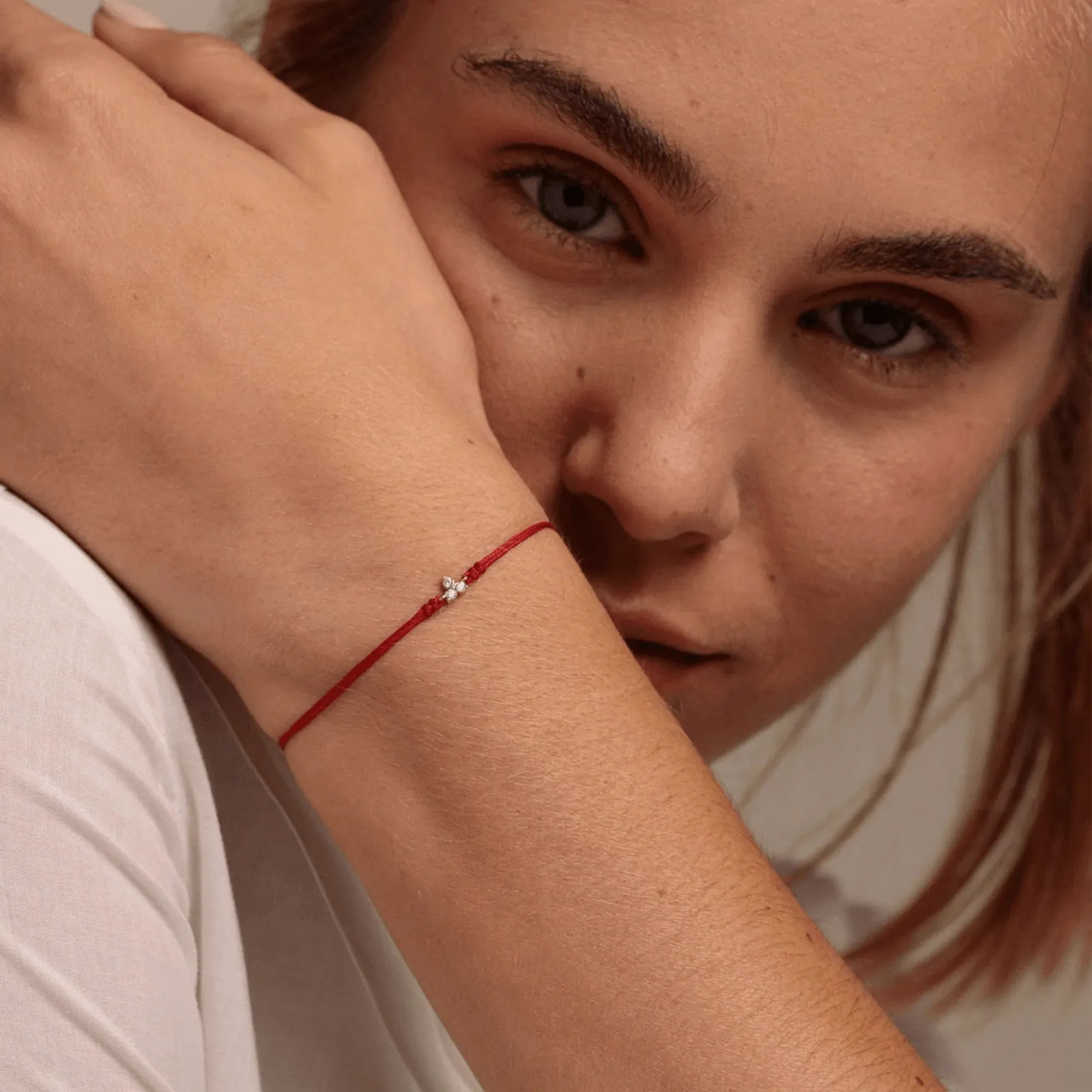 3 Studs Diamond String of love - 14K Rose Gold