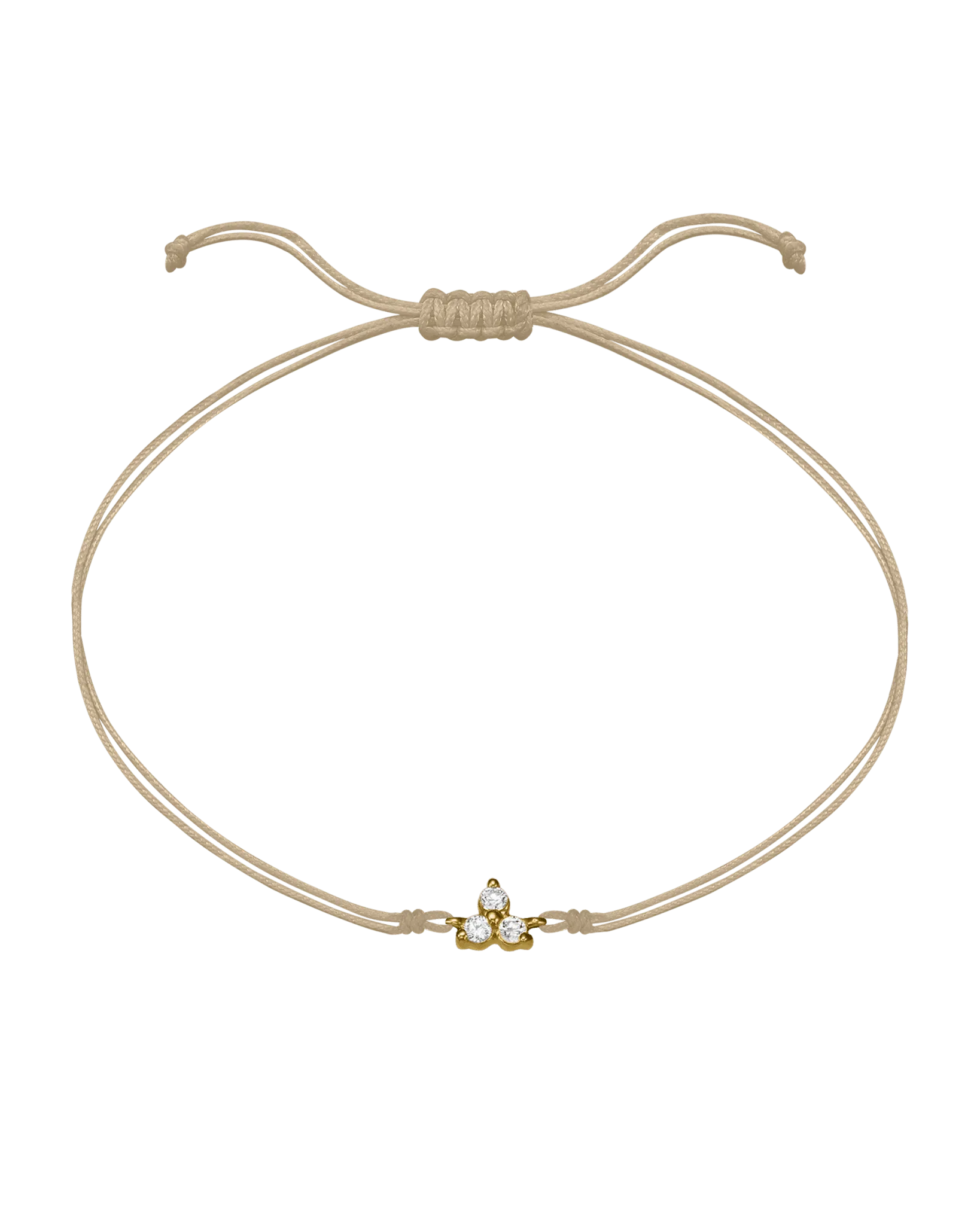 3 Studs Diamond String of love - 14K Yellow Gold