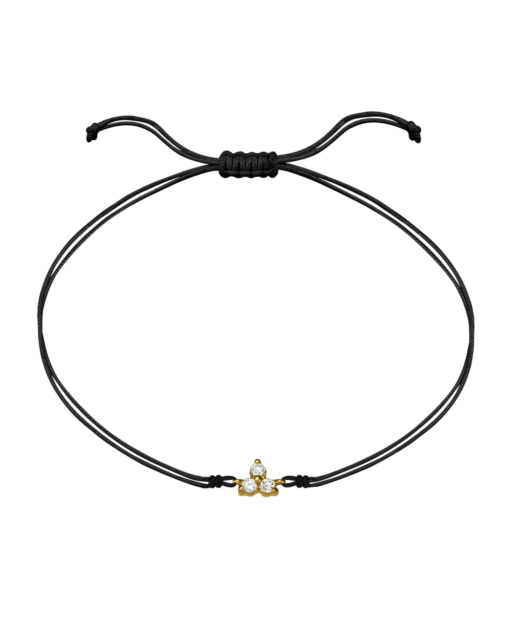 3 Studs Diamond String of love - 14K Yellow Gold