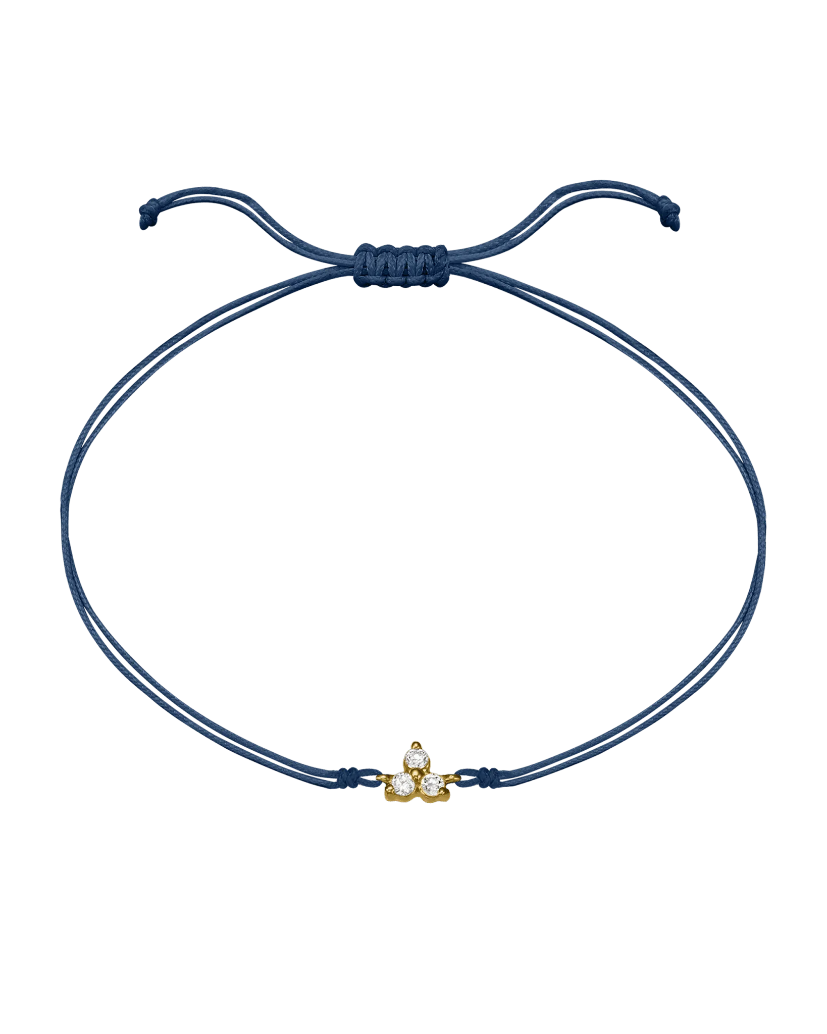 3 Studs Diamond String of love - 14K Yellow Gold