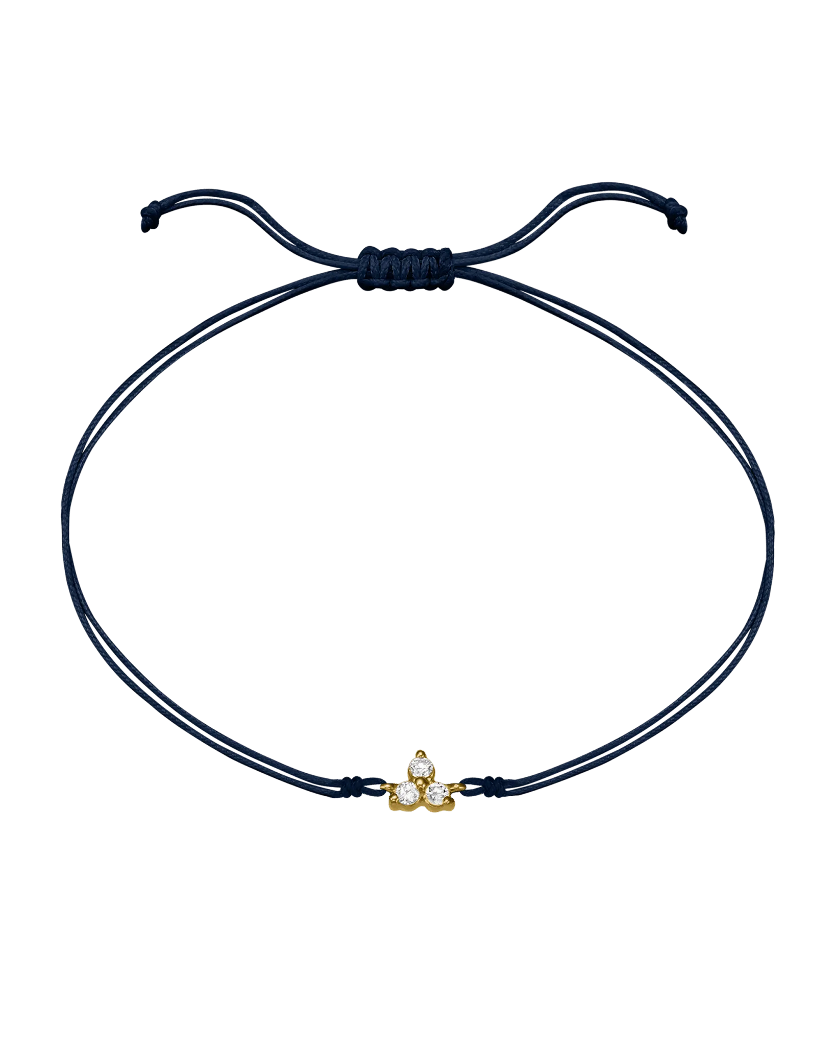 3 Studs Diamond String of love - 14K Yellow Gold