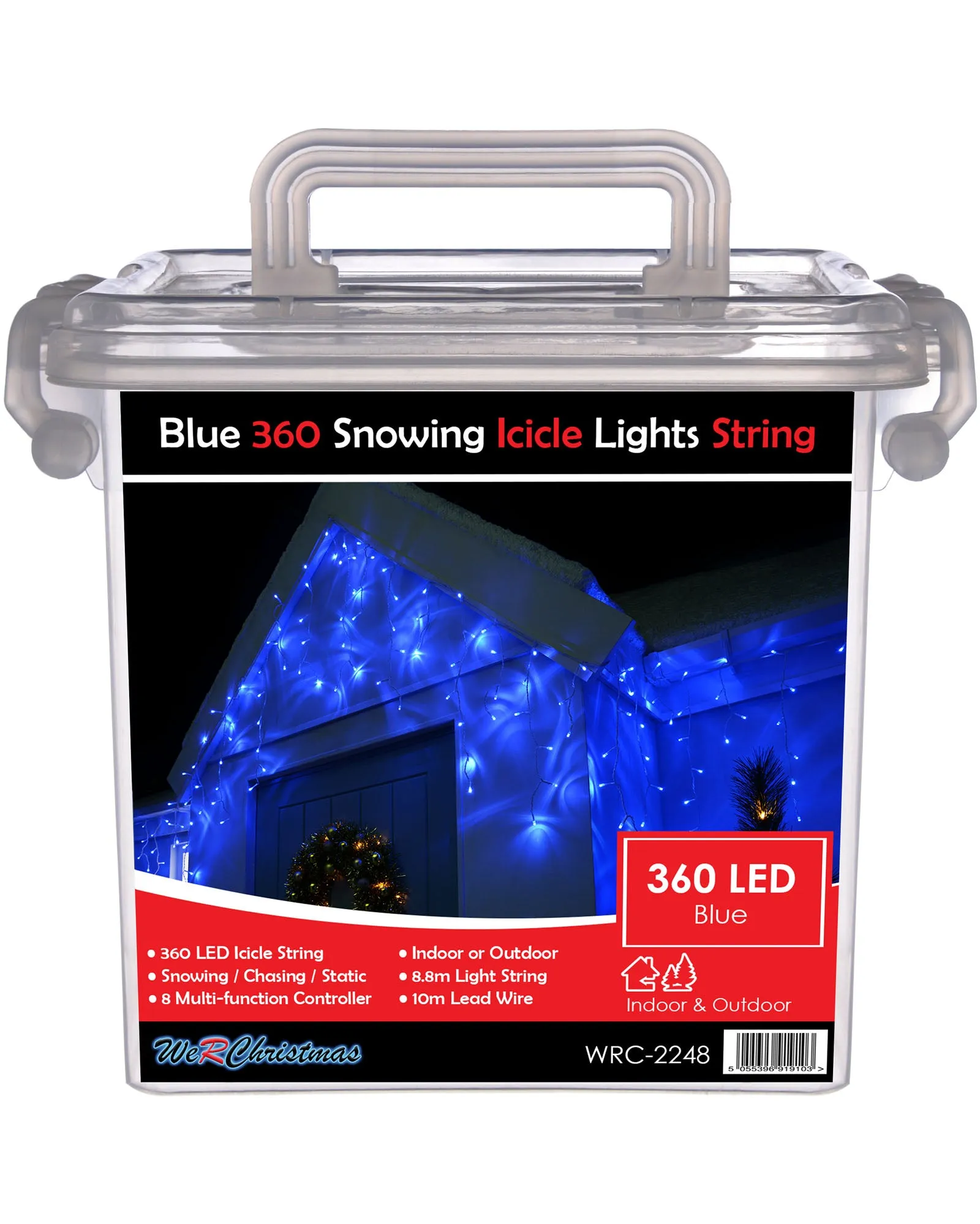 360 Icicle LED Light String, Blue, 8.8 m
