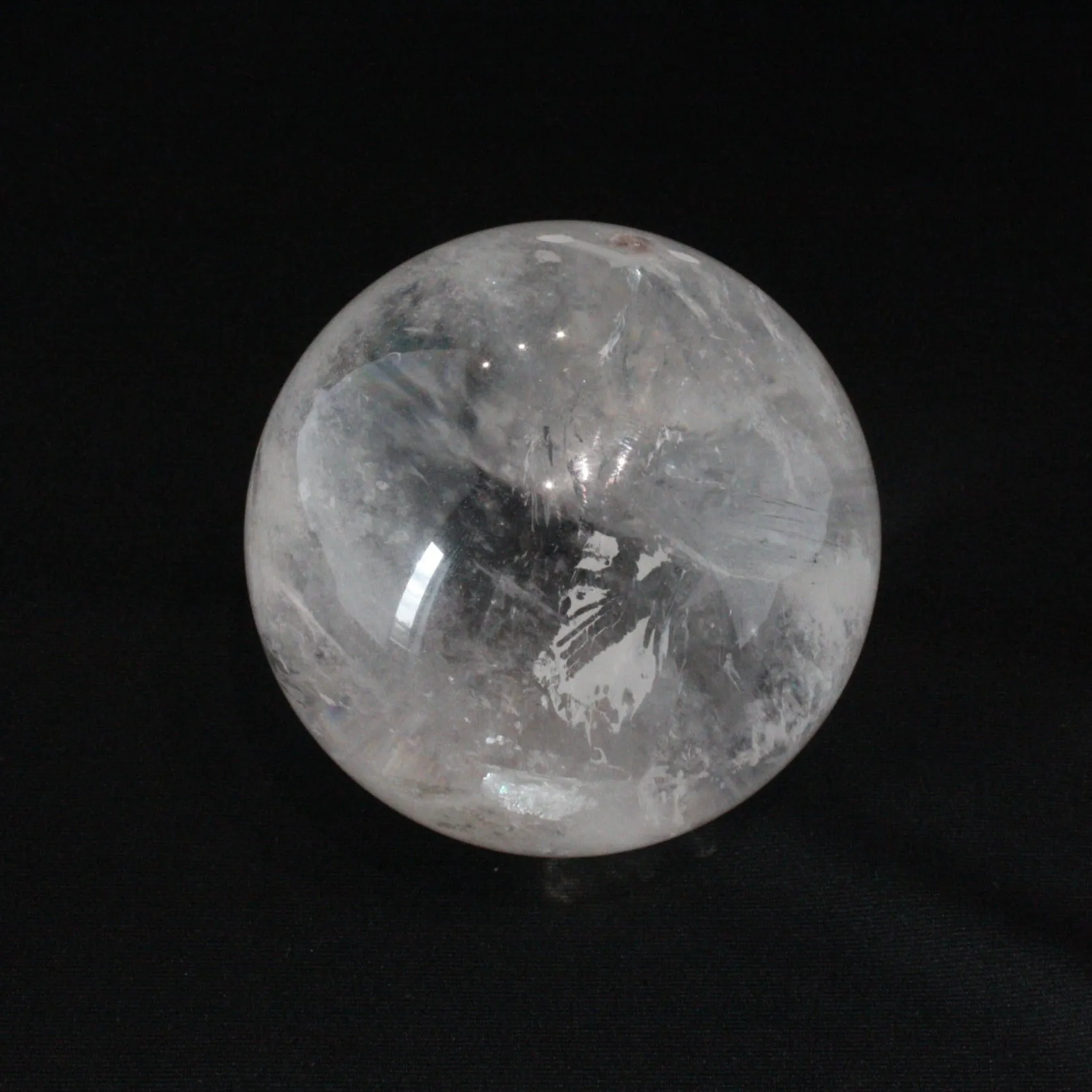 70mm Rock Crystal Smooth Ball, V-Hole (Blemished)