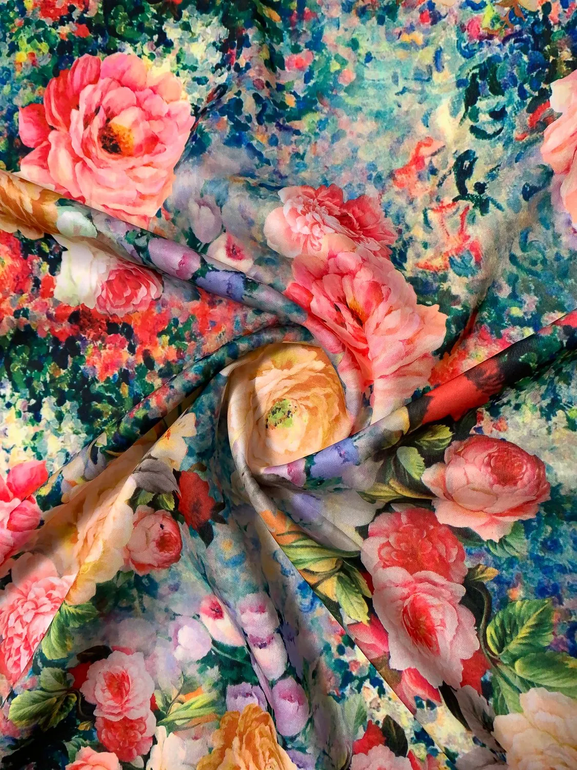 A Floral Dream Printed Scuba - Multicolor