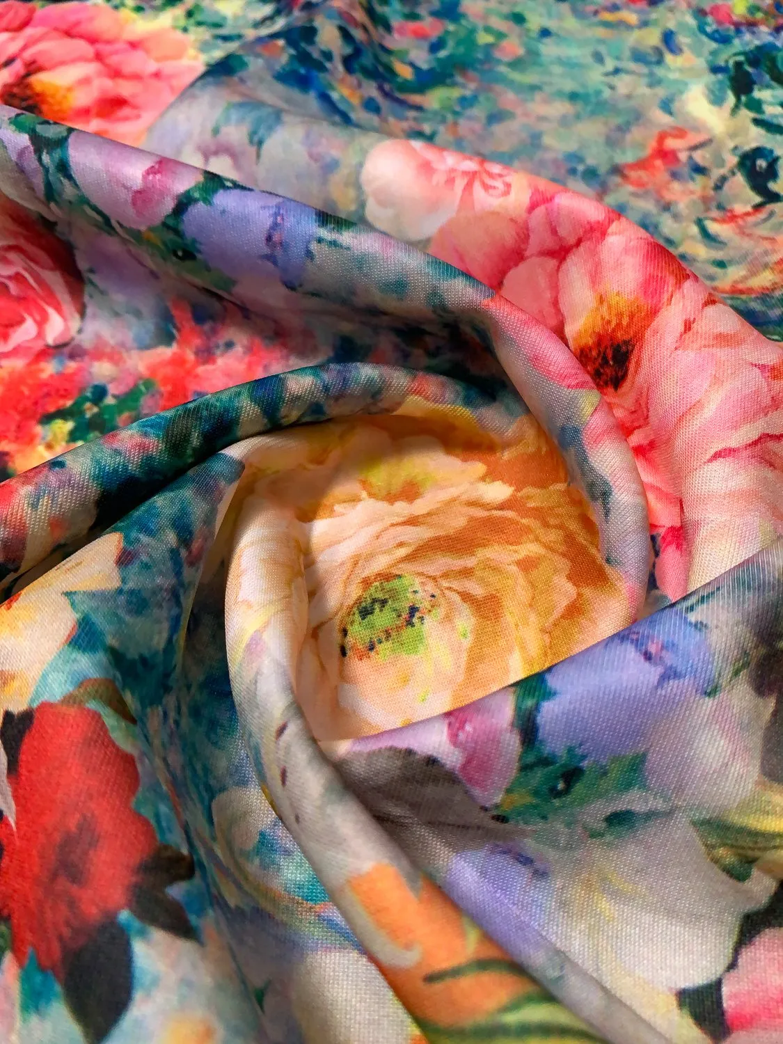 A Floral Dream Printed Scuba - Multicolor