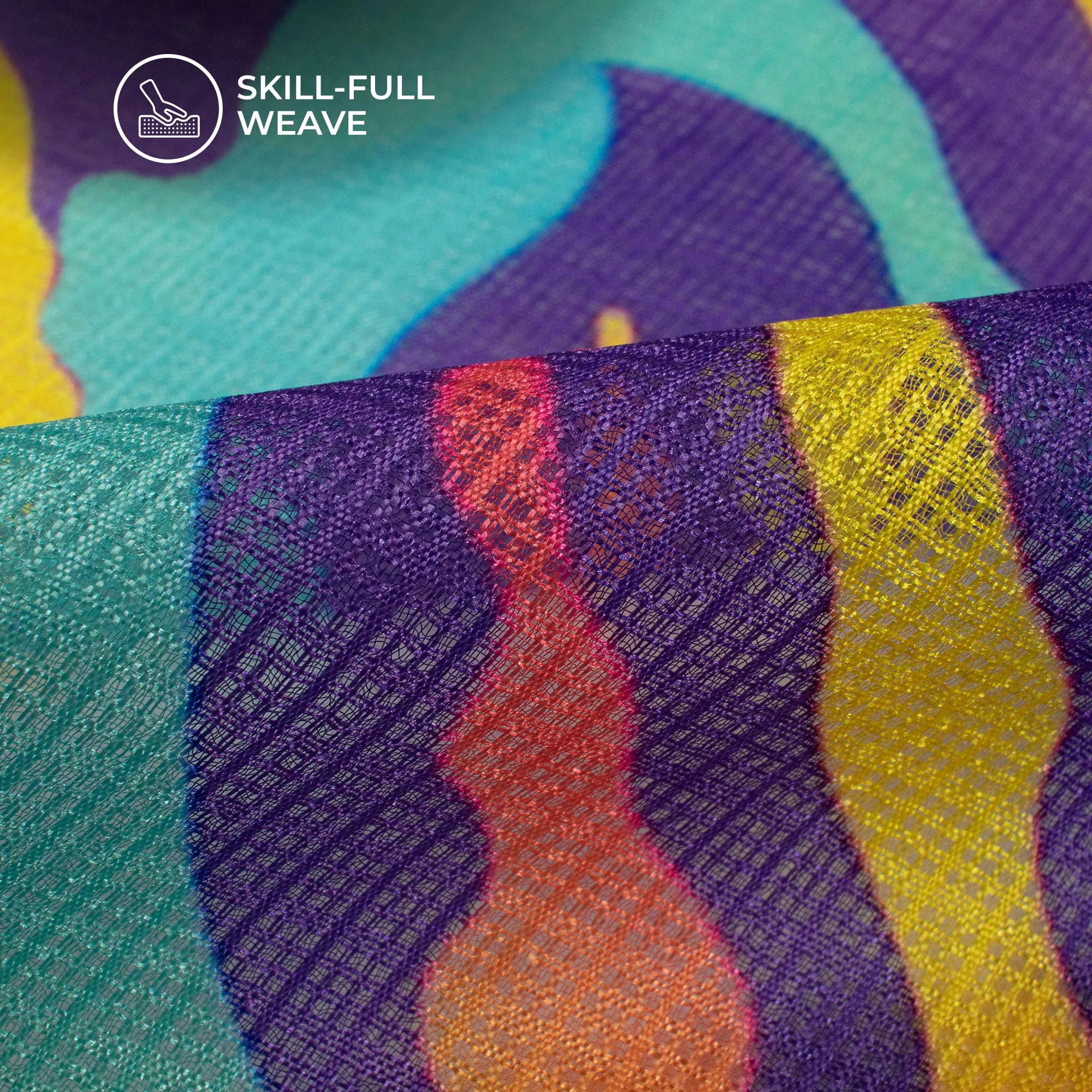 Abstract Digital Print Kota Doria Fabric