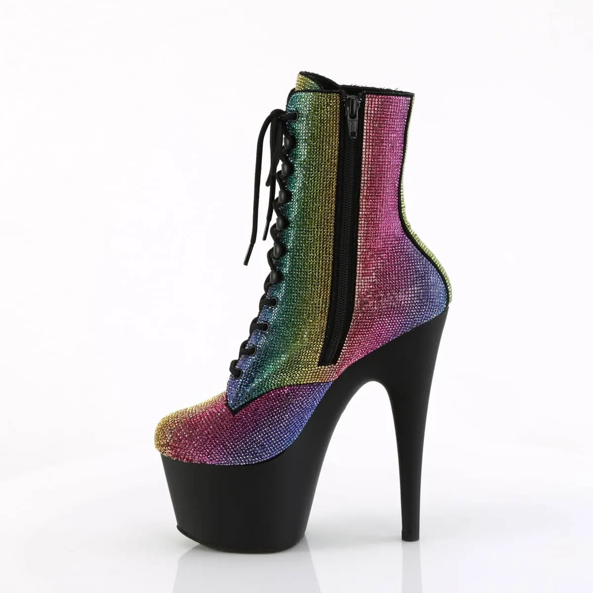 ADORE-1020RS Black & Multi Colour Calf High Boots