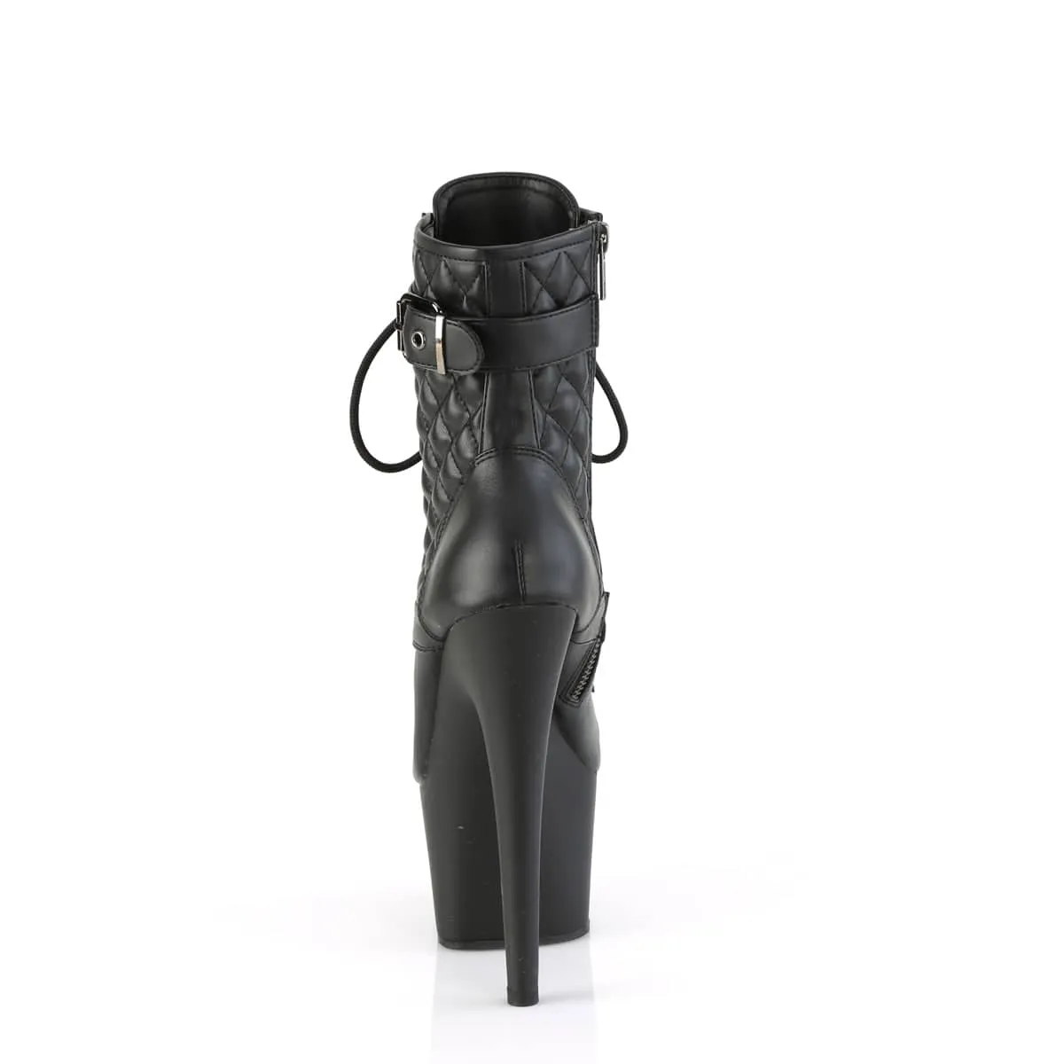 ADORE-1033 Buckled Lace-Up Ankle Boot