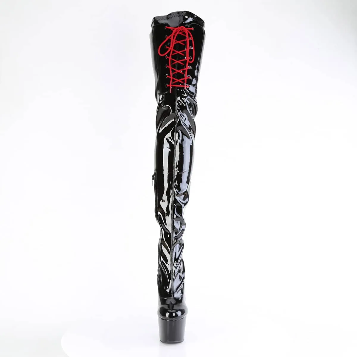 ADORE-4001WR Black & Red Thigh High Boots