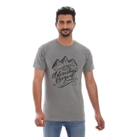 ADVENTURE COTTON RICH GREY SHORT SLEEVE CREW NECK
