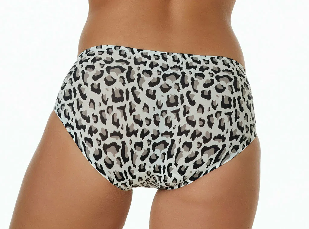 After Eden Unlimited Midi Brief 2 Pair Pack One Size S-XL Blue and Animal Print