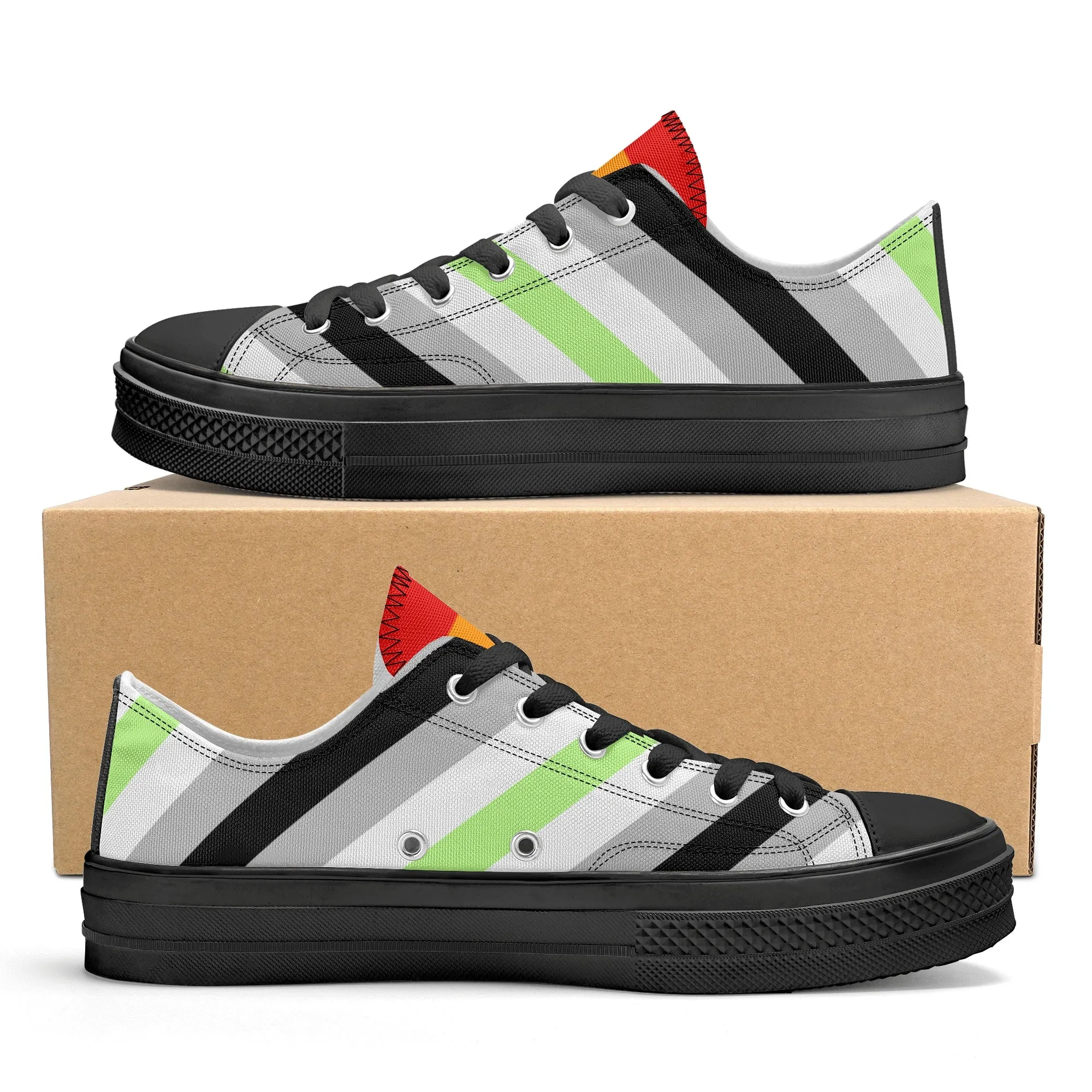 Agender Pride Collection - Mens Classic Low Top Canvas Shoes for the LGBTQIA  community