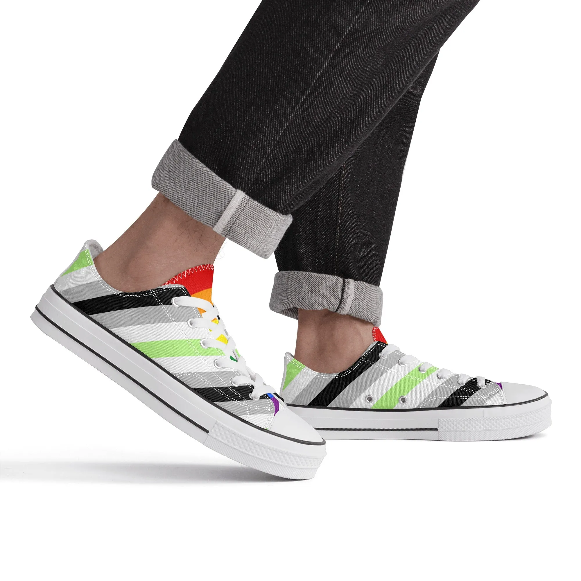 Agender Pride Collection - Mens Classic Low Top Canvas Shoes for the LGBTQIA  community