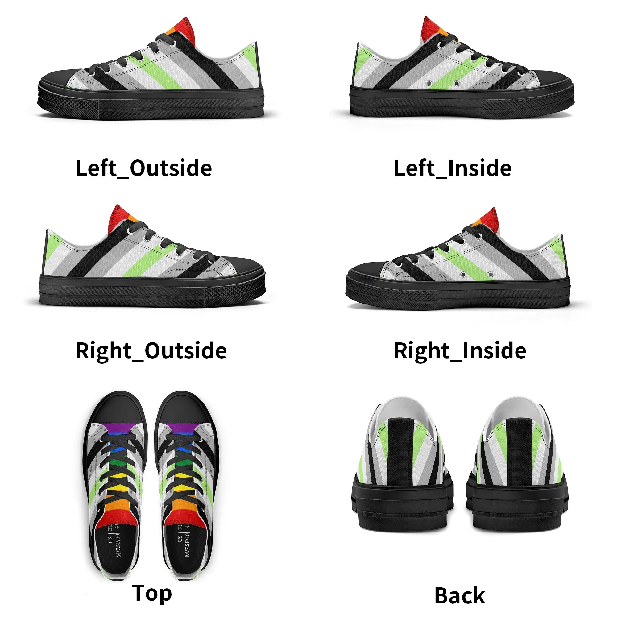 Agender Pride Collection - Mens Classic Low Top Canvas Shoes for the LGBTQIA  community