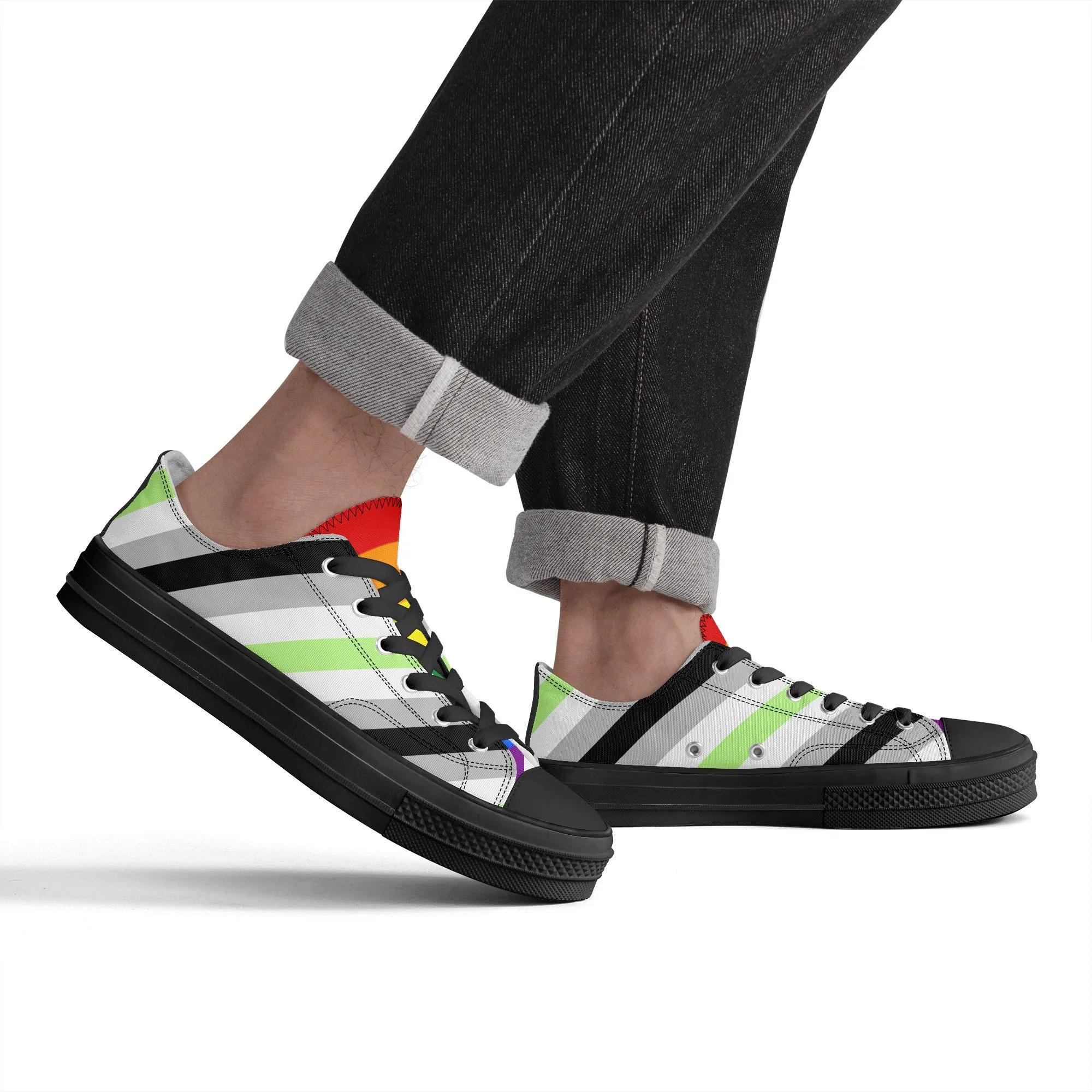 Agender Pride Collection - Mens Classic Low Top Canvas Shoes for the LGBTQIA  community