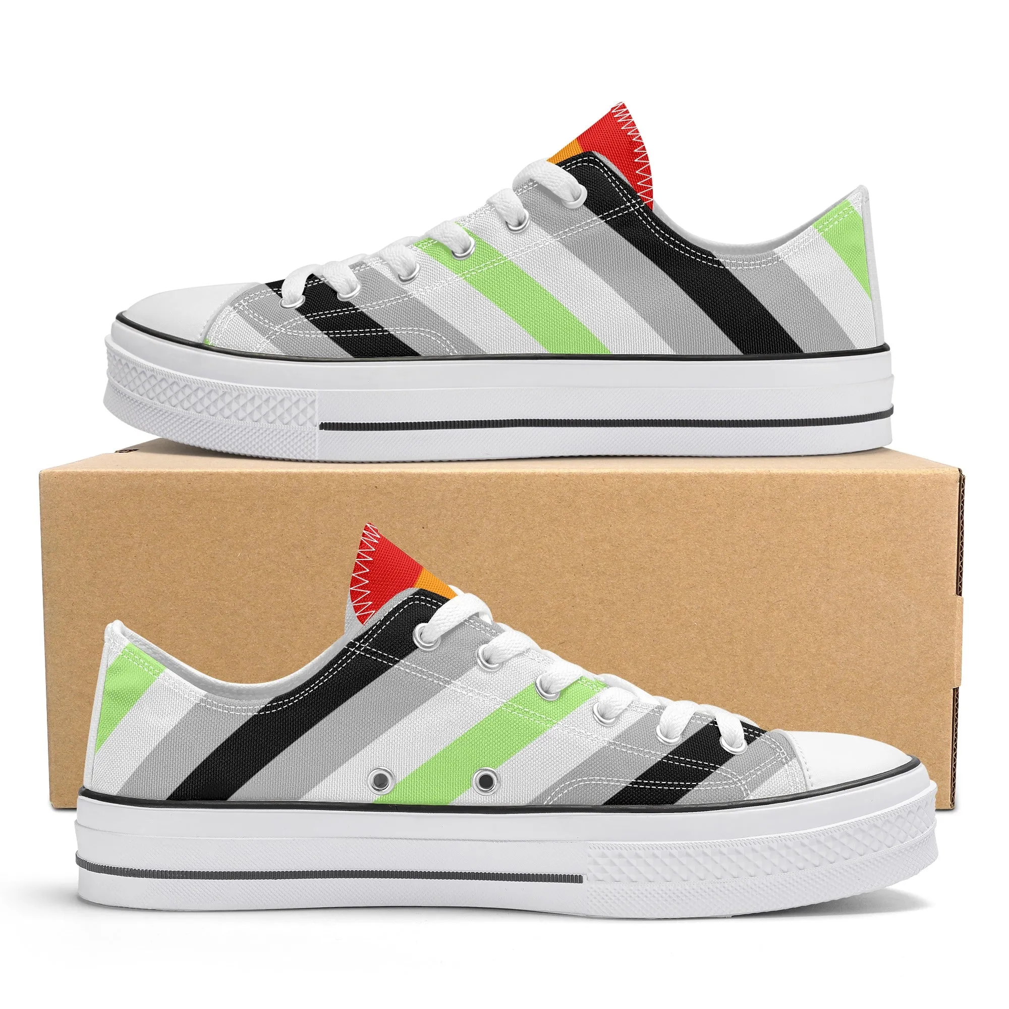 Agender Pride Collection - Mens Classic Low Top Canvas Shoes for the LGBTQIA  community