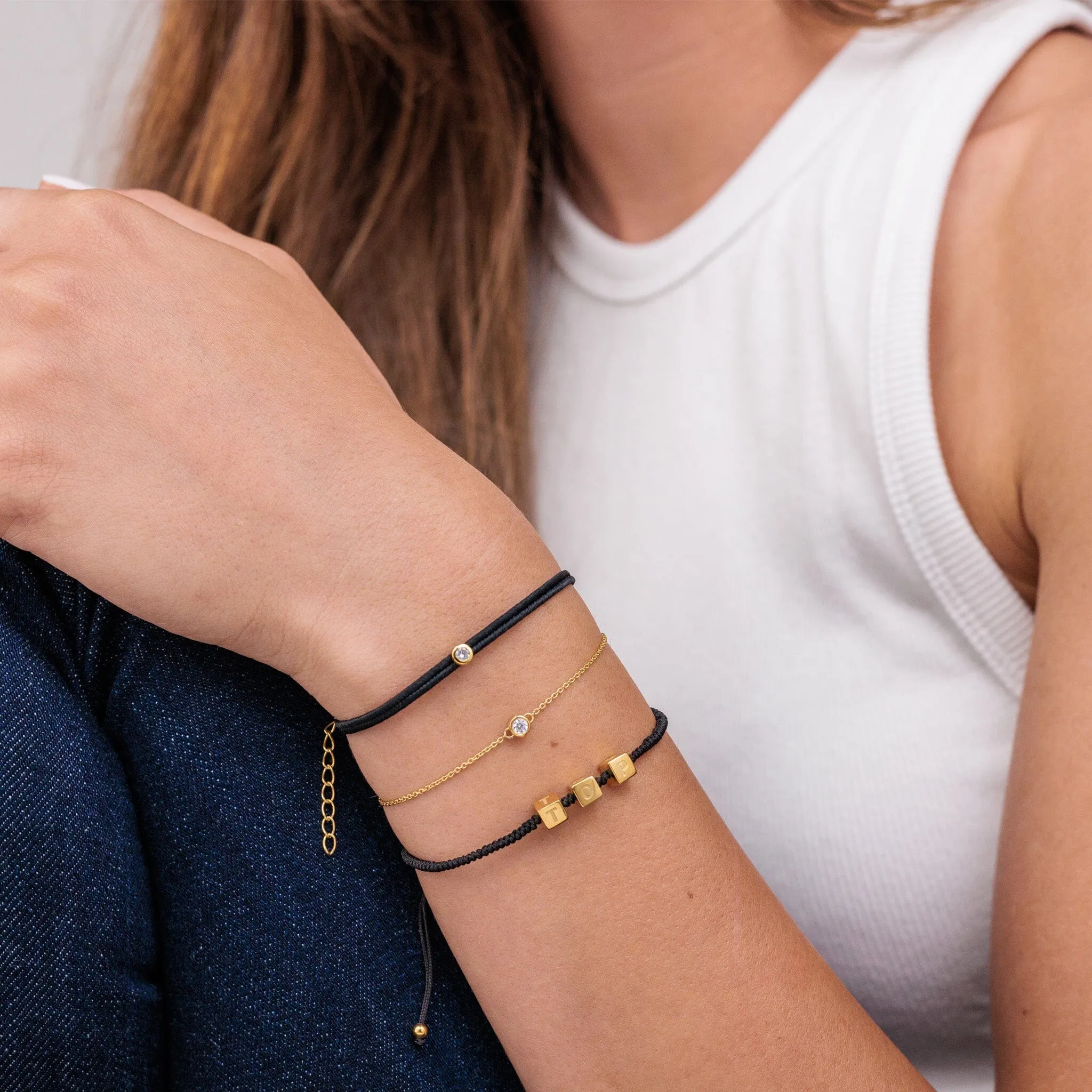 Alpha Block Bracelet - 18K Gold Vermeil