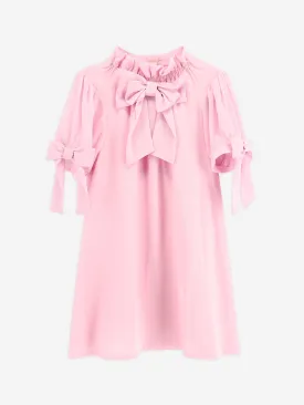 Angels Face Girls Fernie Bow Trim Dress in Pink