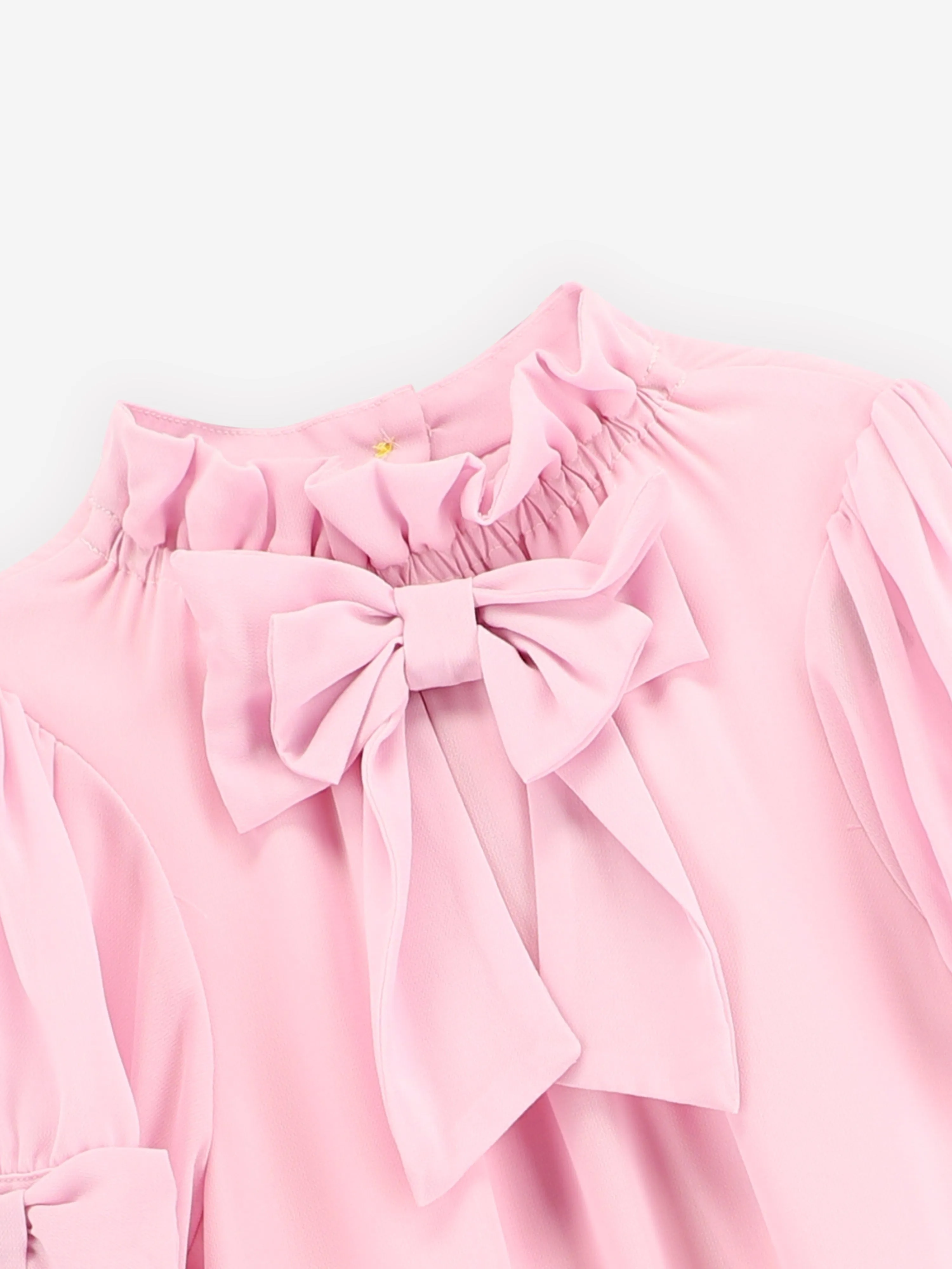 Angels Face Girls Fernie Bow Trim Dress in Pink