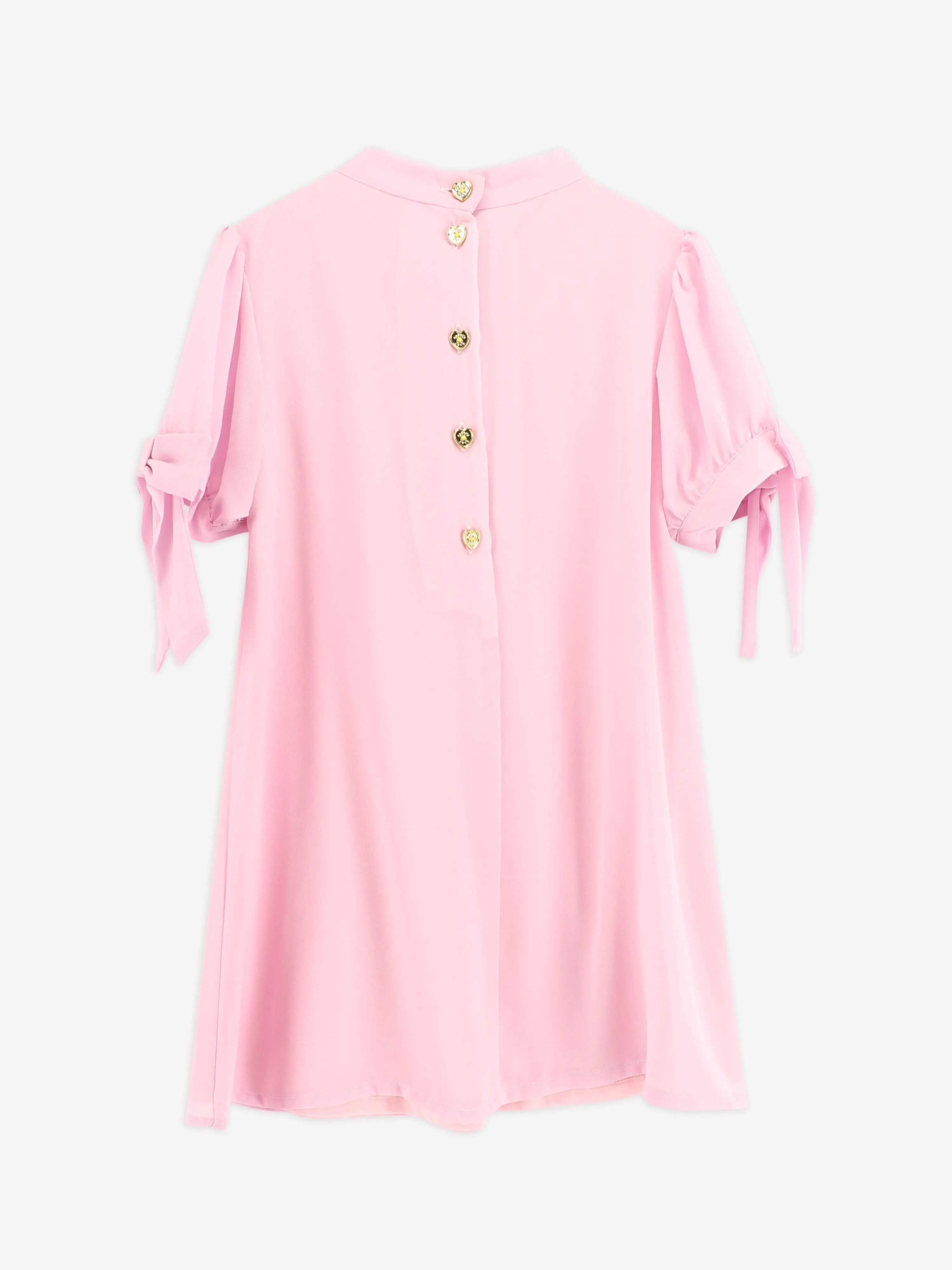 Angels Face Girls Fernie Bow Trim Dress in Pink