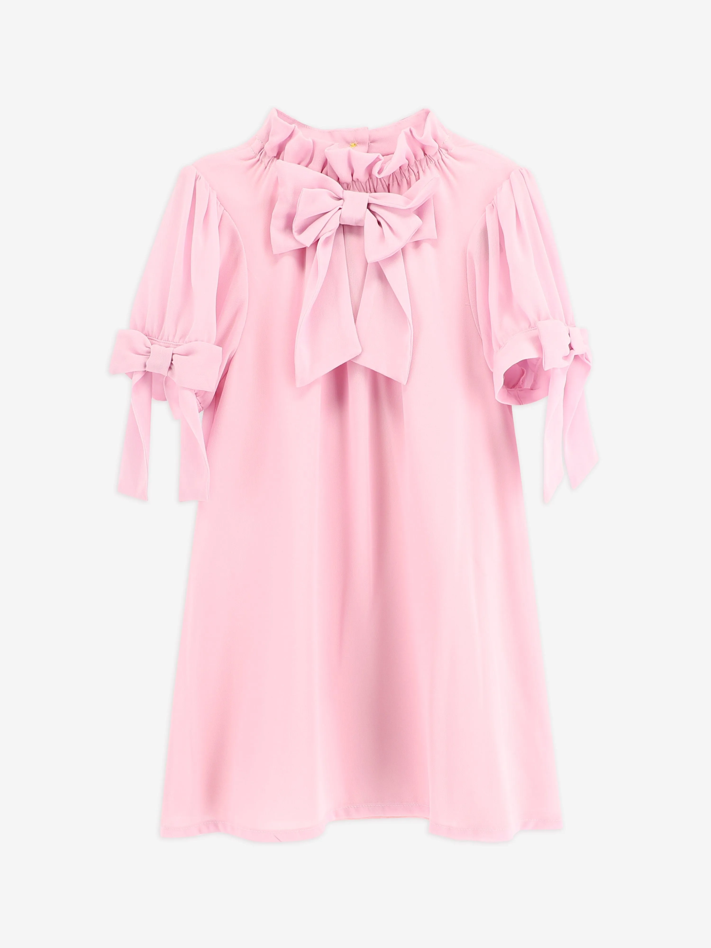 Angels Face Girls Fernie Bow Trim Dress in Pink