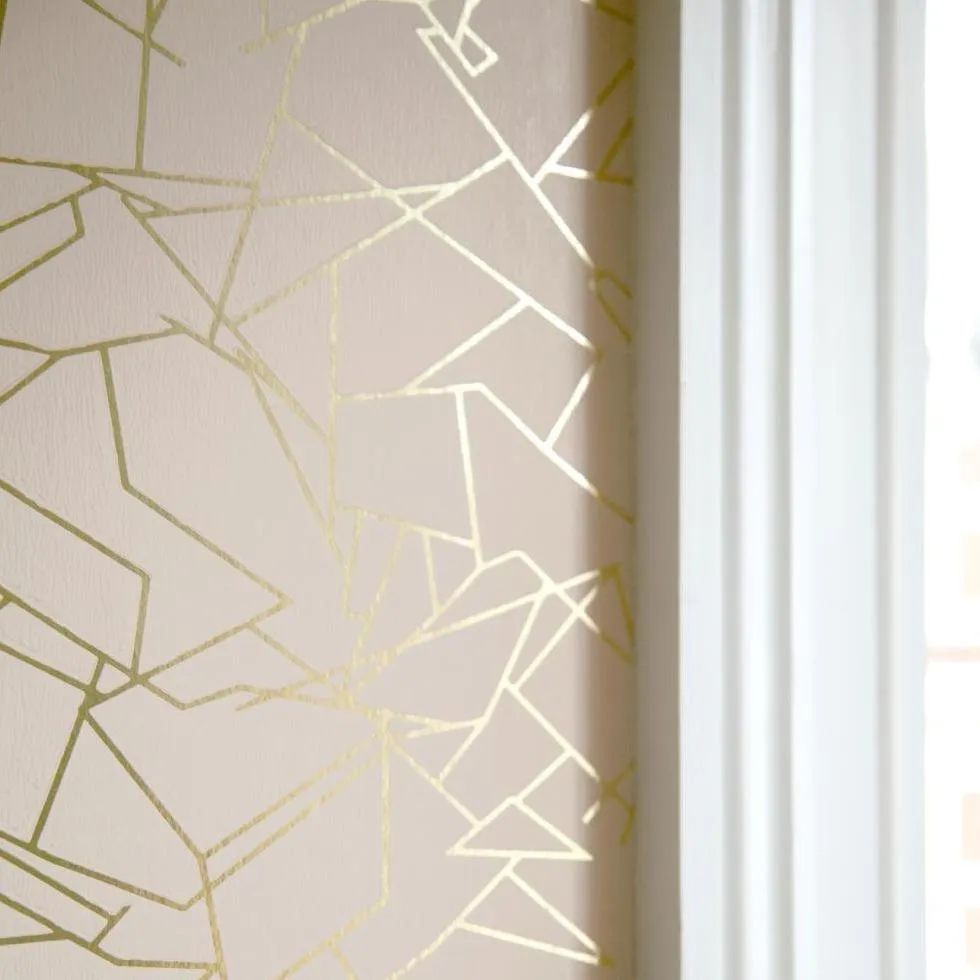 Angles Wallpaper - Pink & Gold - Erica Wakerly