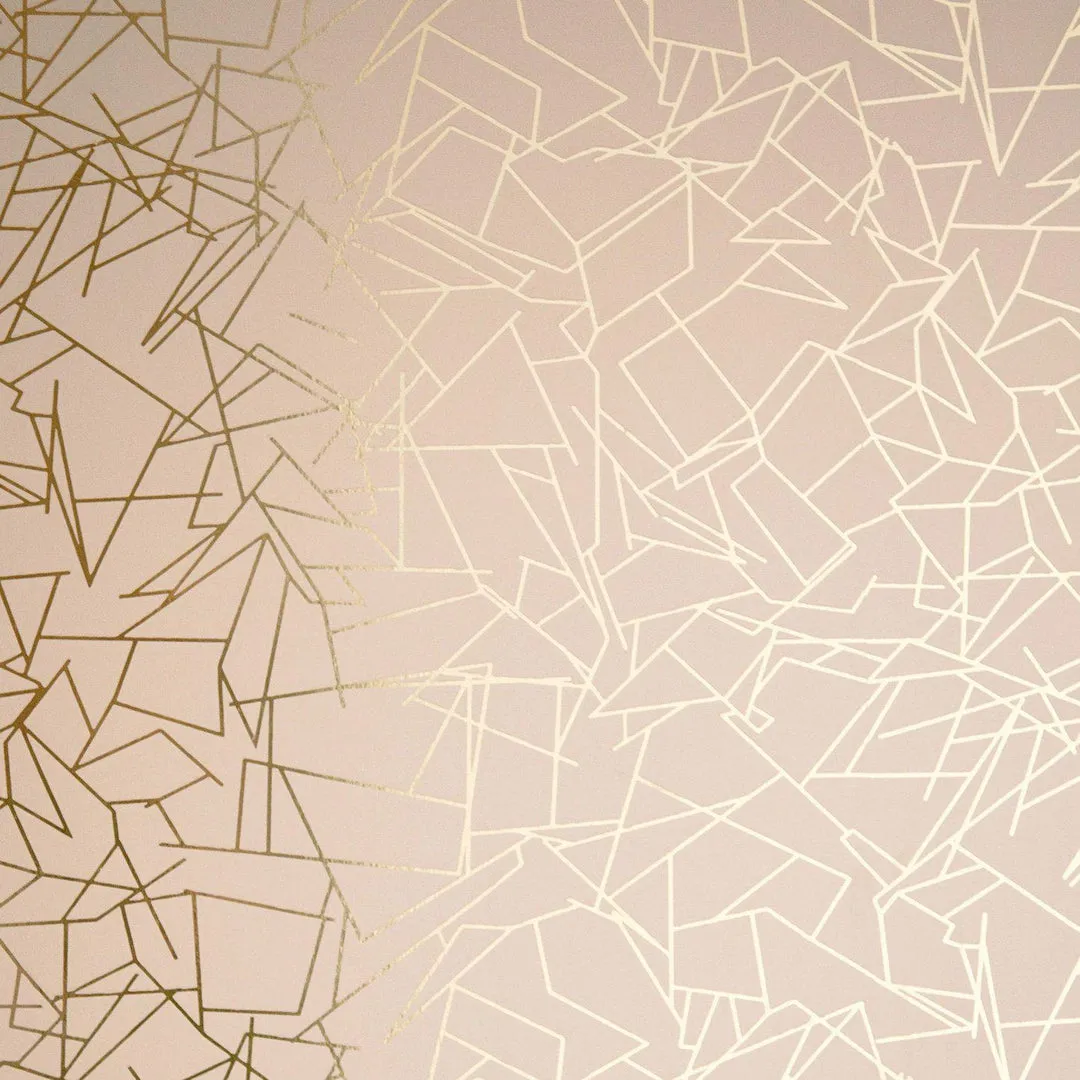Angles Wallpaper - Pink & Gold - Erica Wakerly