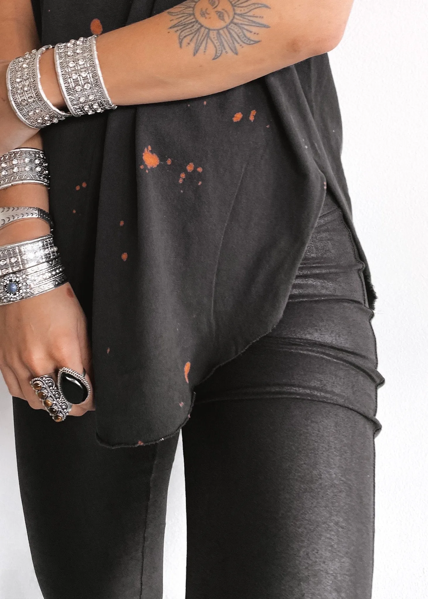ANTISOCIAL SOCIALITE BLEACHED OUT SIDE SLIT TEE
