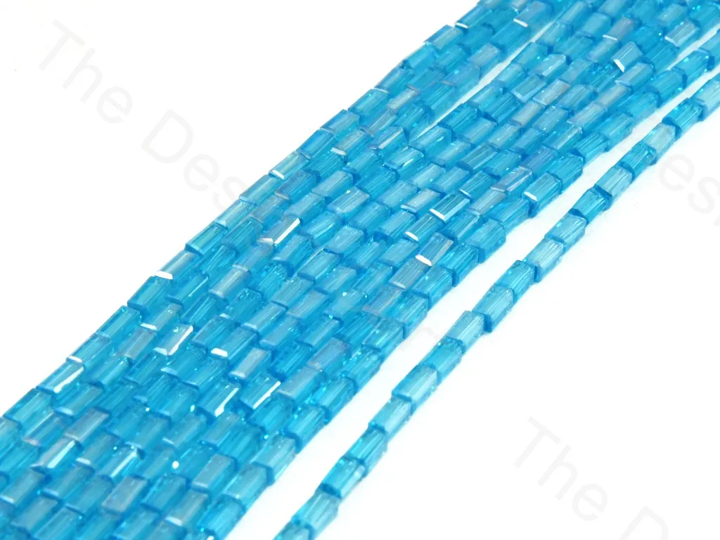 Aqua Blue Rectangle Crystal Beads