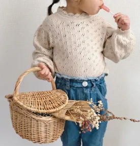 Arabella Pointelle Kids Sweater