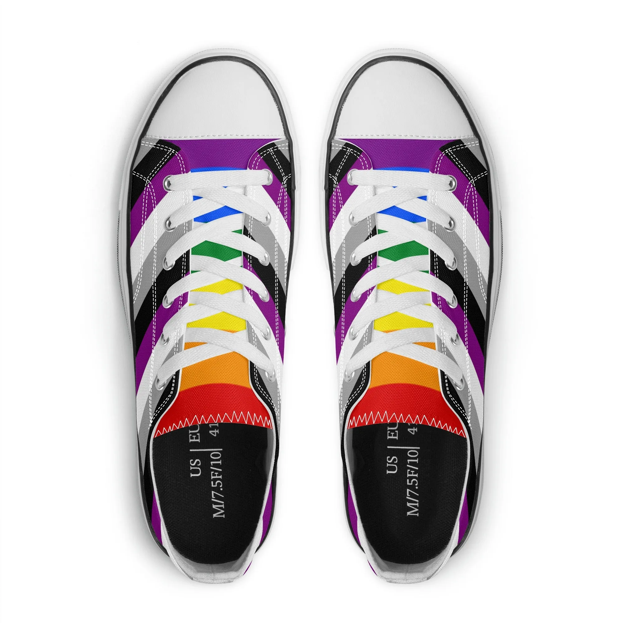 Asexual Pride Collection - Womens Classic Low Top Canvas Shoes for the LGBTQIA  community