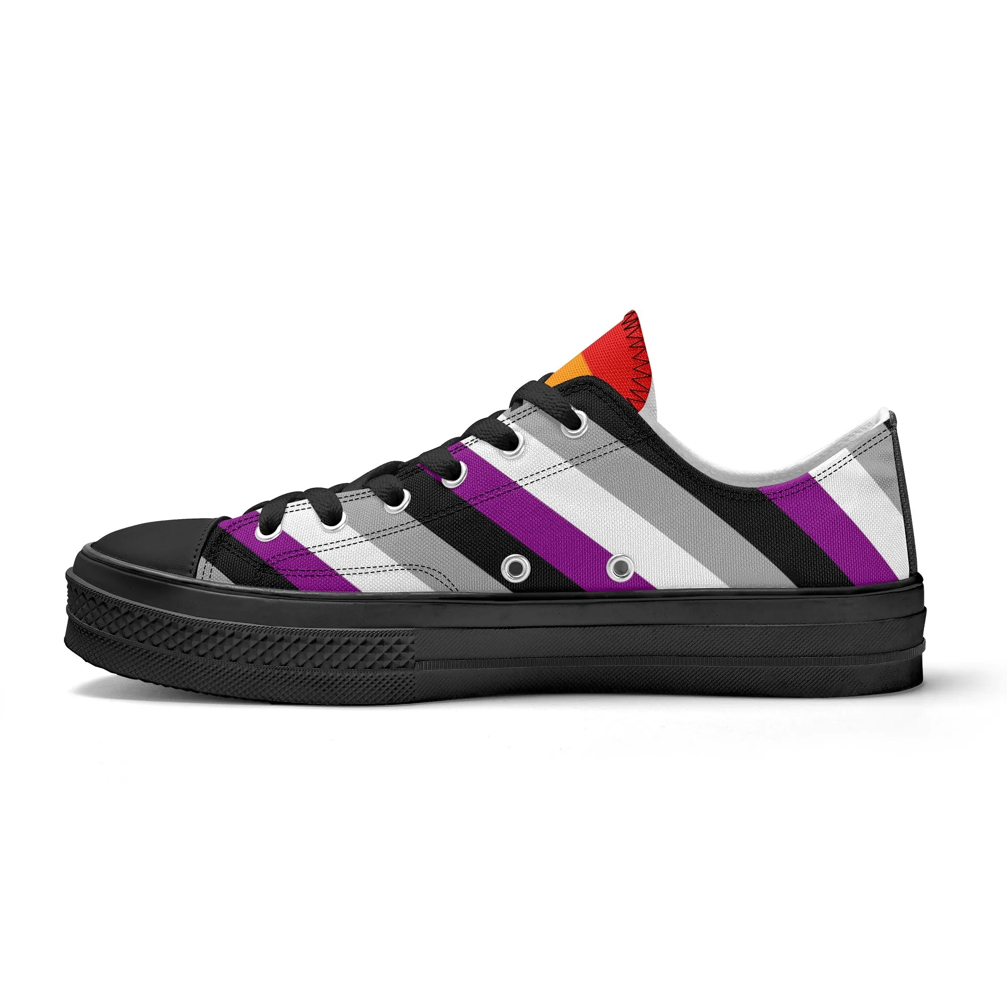 Asexual Pride Collection - Womens Classic Low Top Canvas Shoes for the LGBTQIA  community