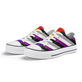 Asexual Pride Collection - Womens Classic Low Top Canvas Shoes for the LGBTQIA  community