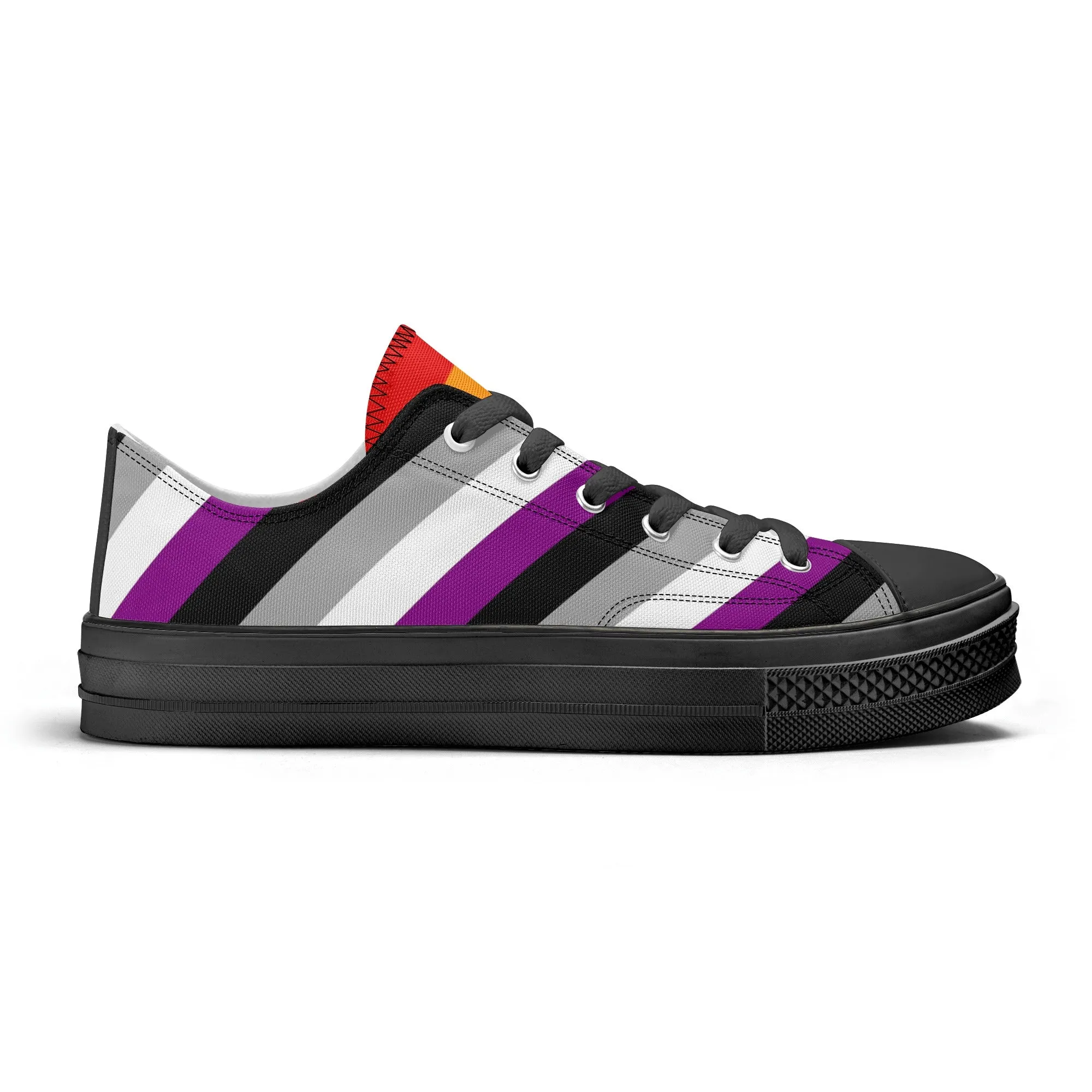 Asexual Pride Collection - Womens Classic Low Top Canvas Shoes for the LGBTQIA  community