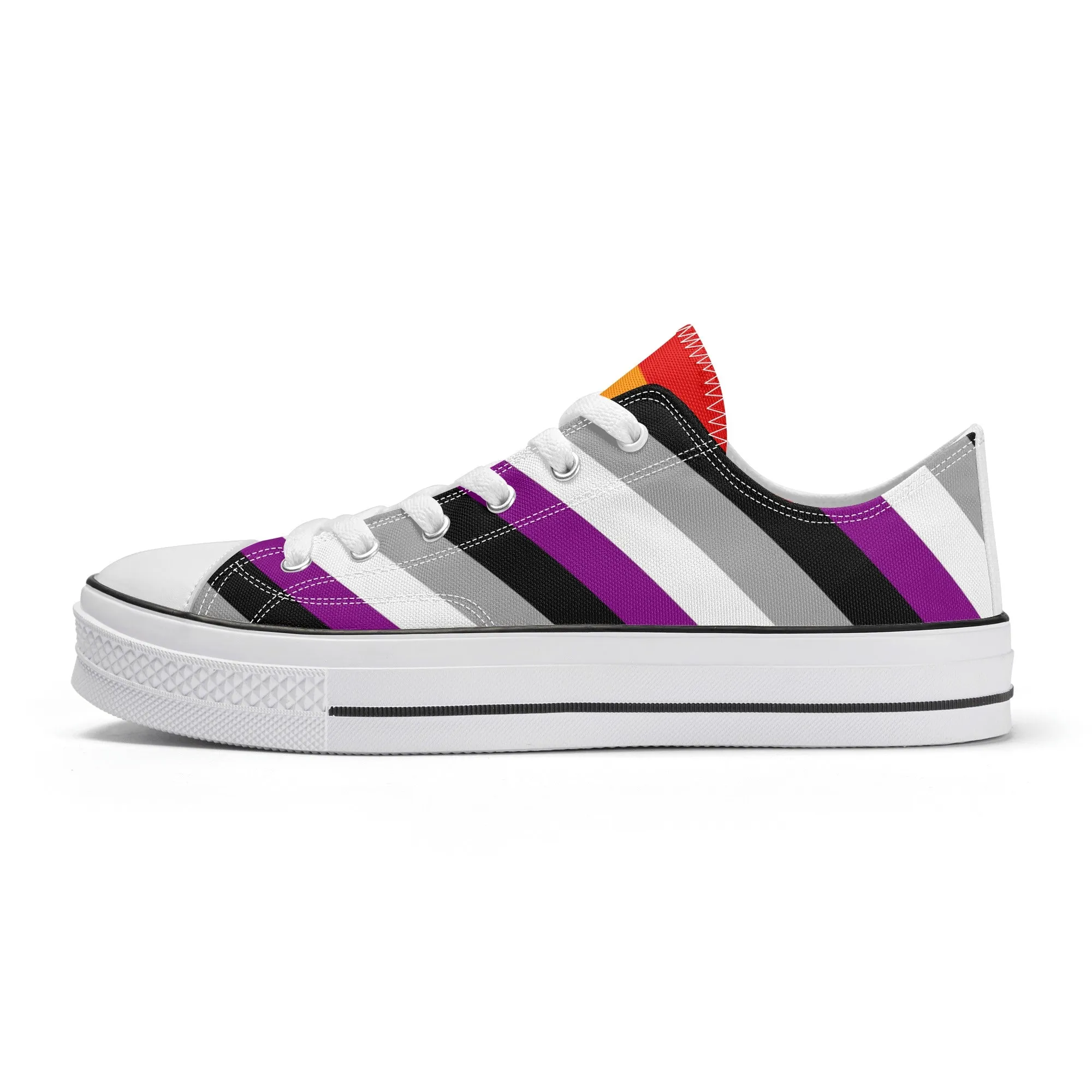 Asexual Pride Collection - Womens Classic Low Top Canvas Shoes for the LGBTQIA  community
