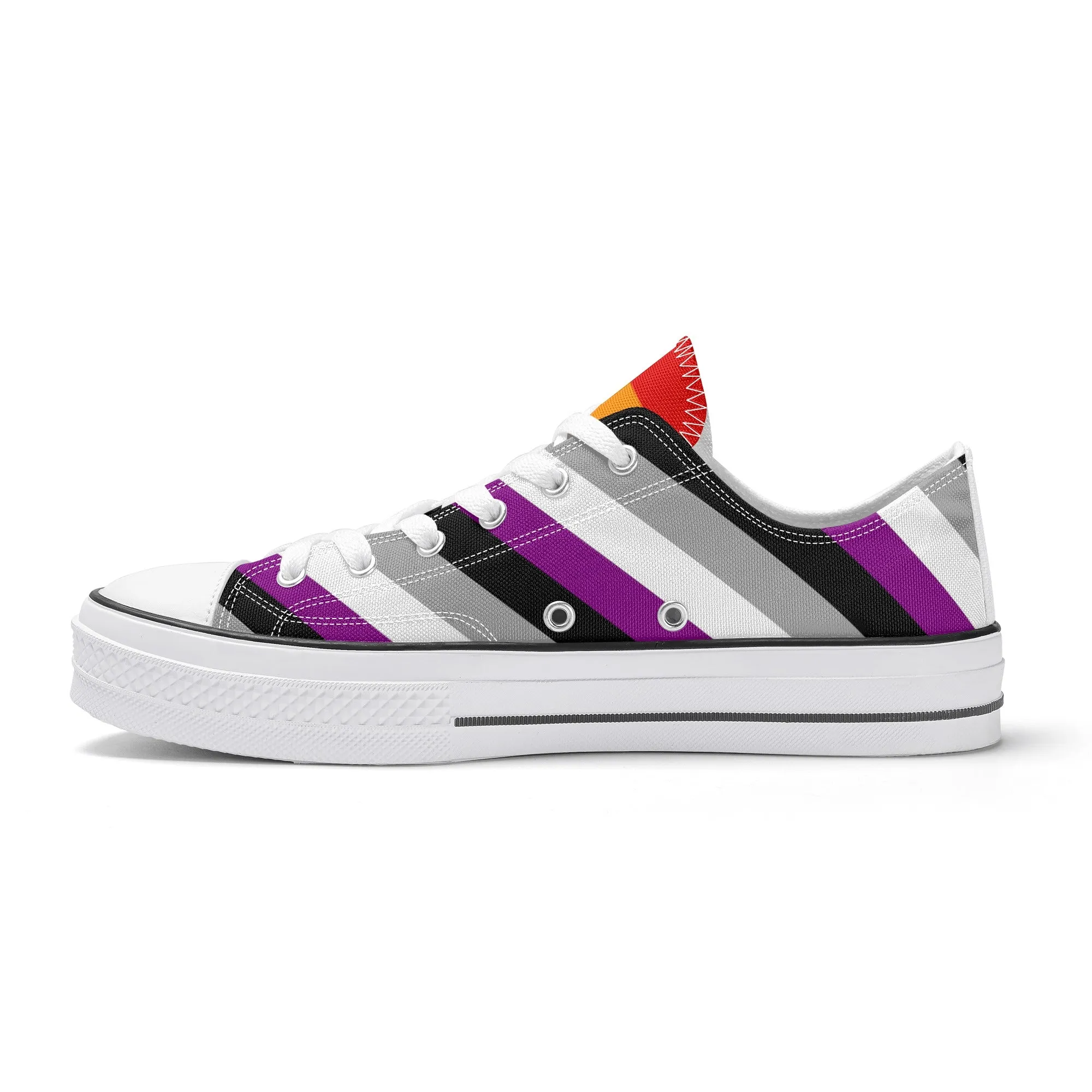 Asexual Pride Collection - Womens Classic Low Top Canvas Shoes for the LGBTQIA  community