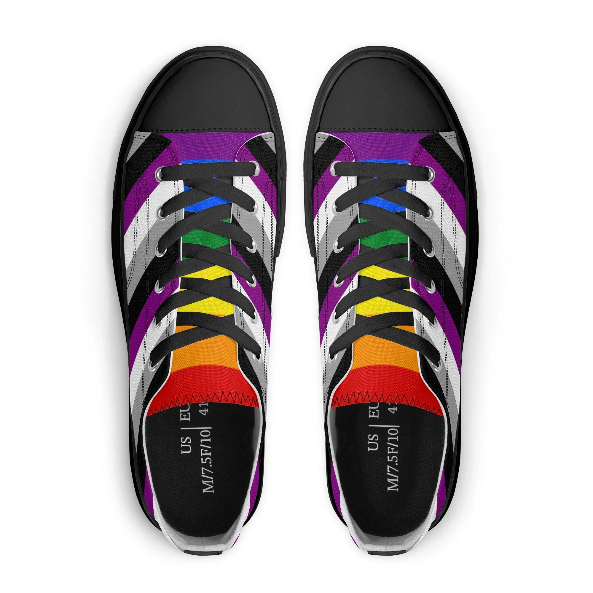 Asexual Pride Collection - Womens Classic Low Top Canvas Shoes for the LGBTQIA  community