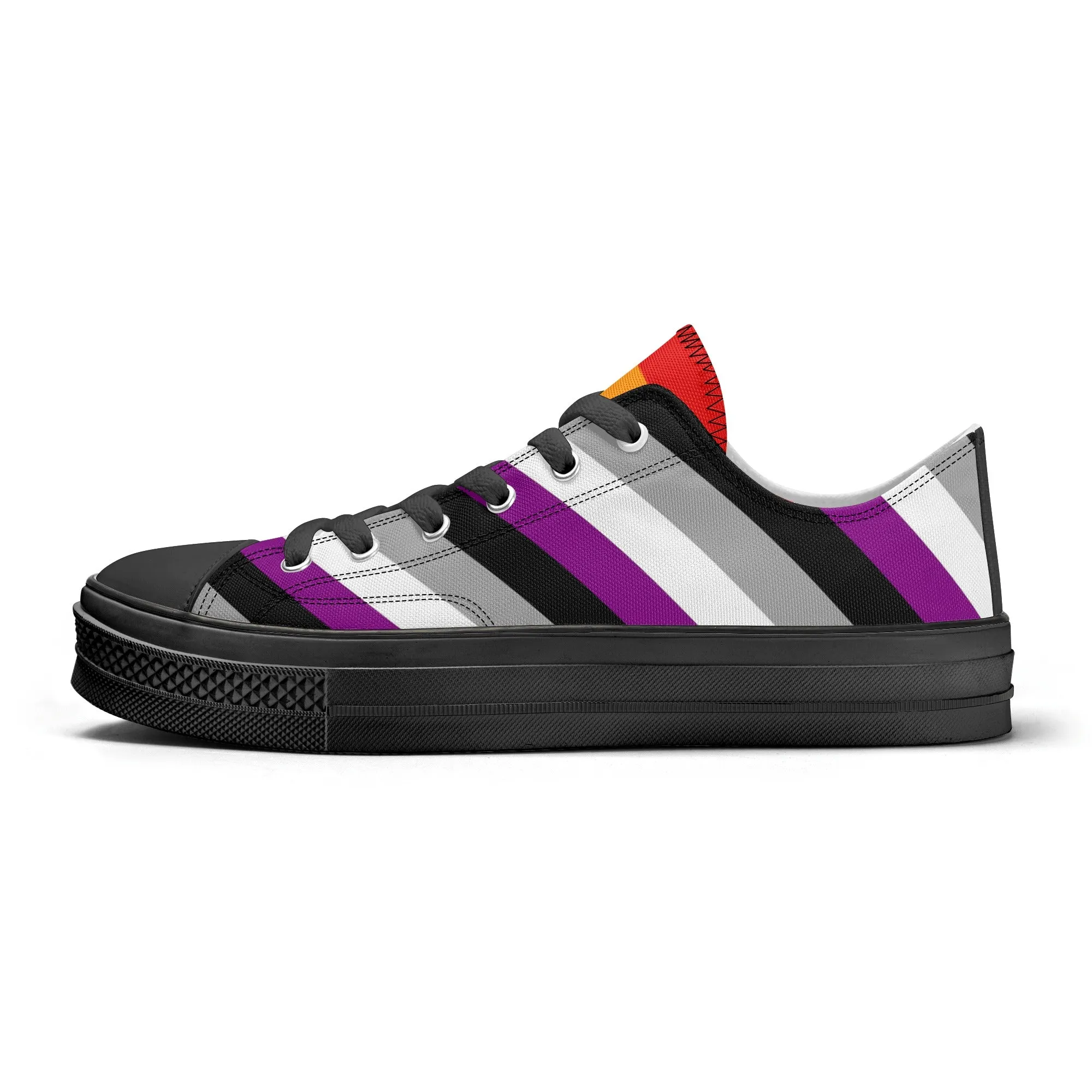 Asexual Pride Collection - Womens Classic Low Top Canvas Shoes for the LGBTQIA  community