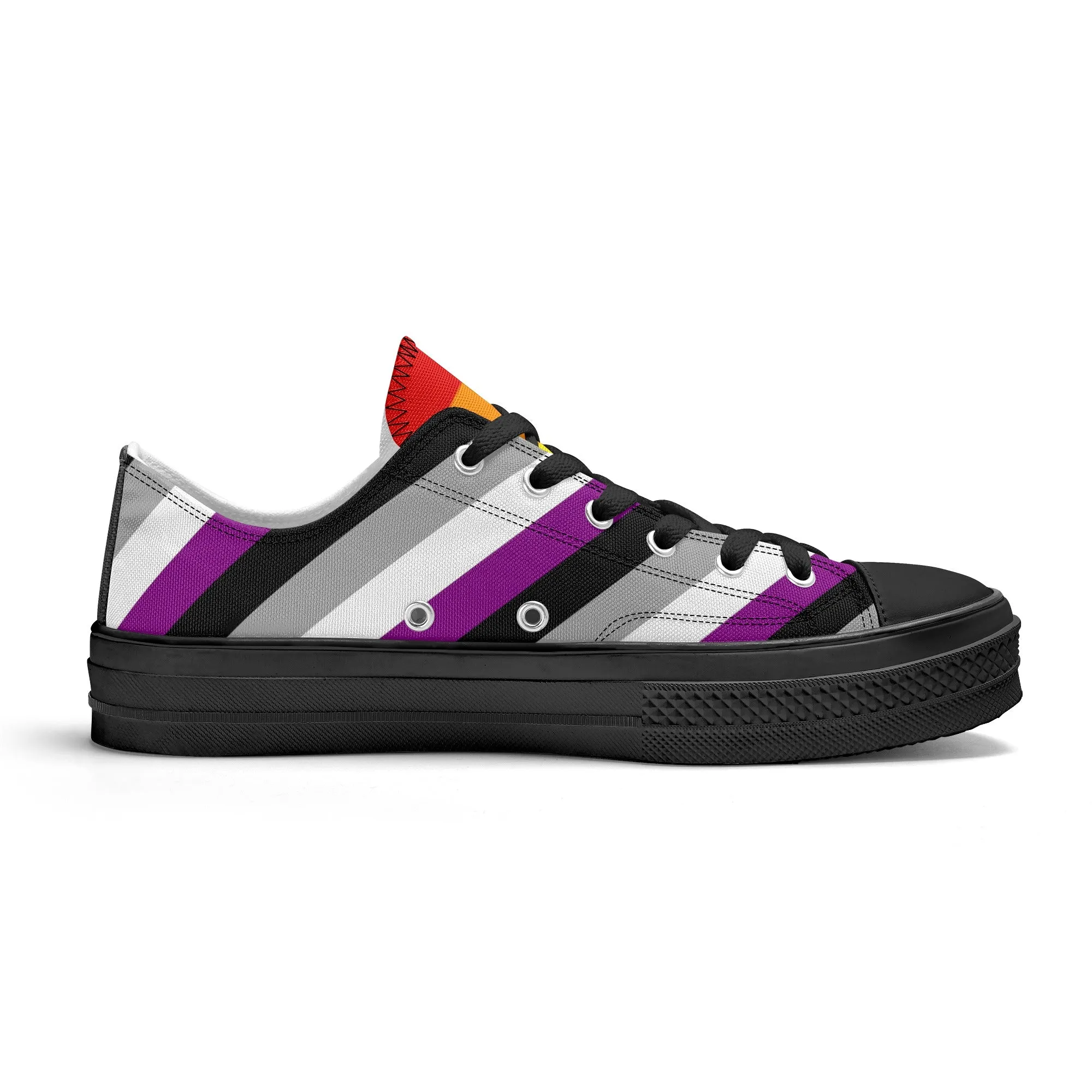 Asexual Pride Collection - Womens Classic Low Top Canvas Shoes for the LGBTQIA  community