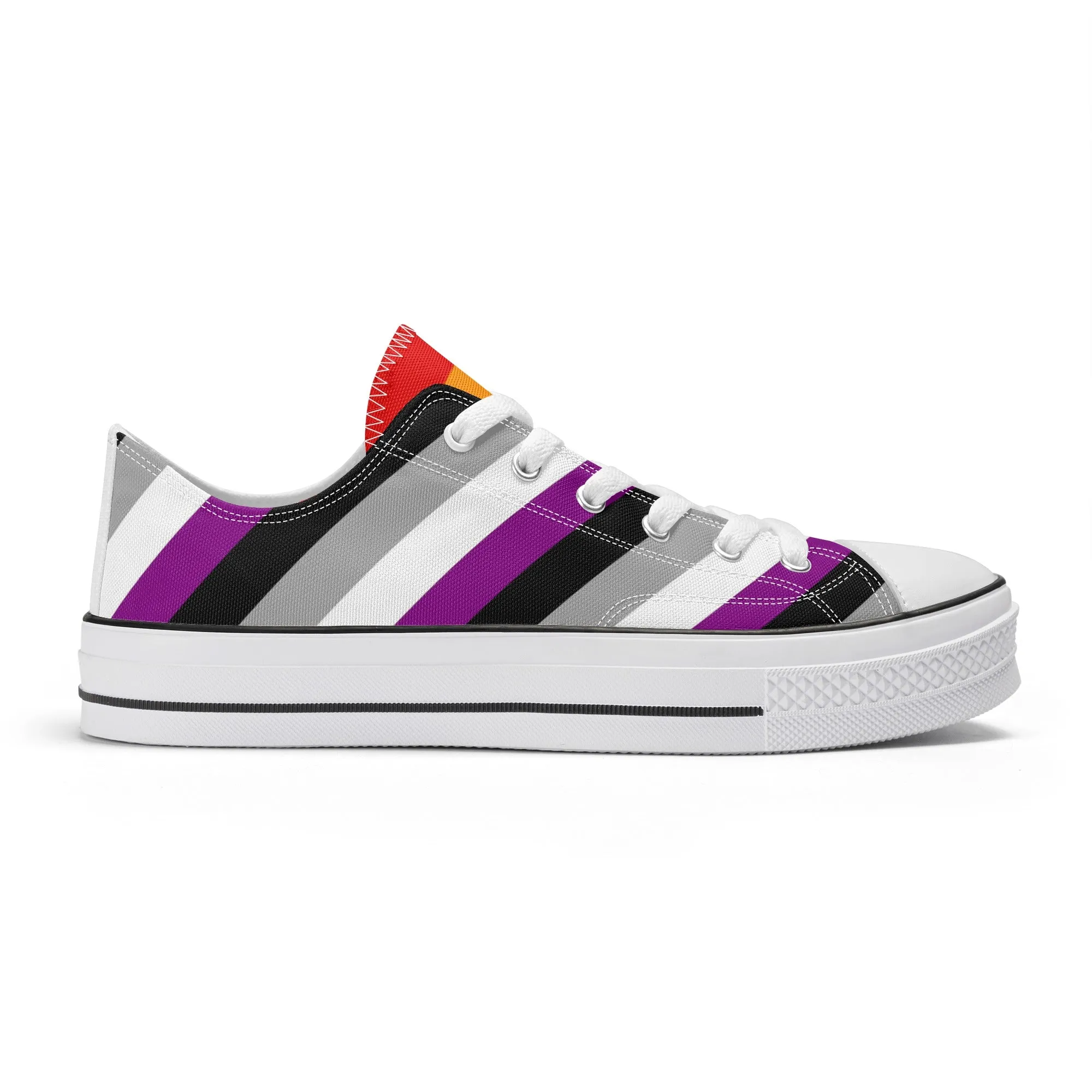 Asexual Pride Collection - Womens Classic Low Top Canvas Shoes for the LGBTQIA  community