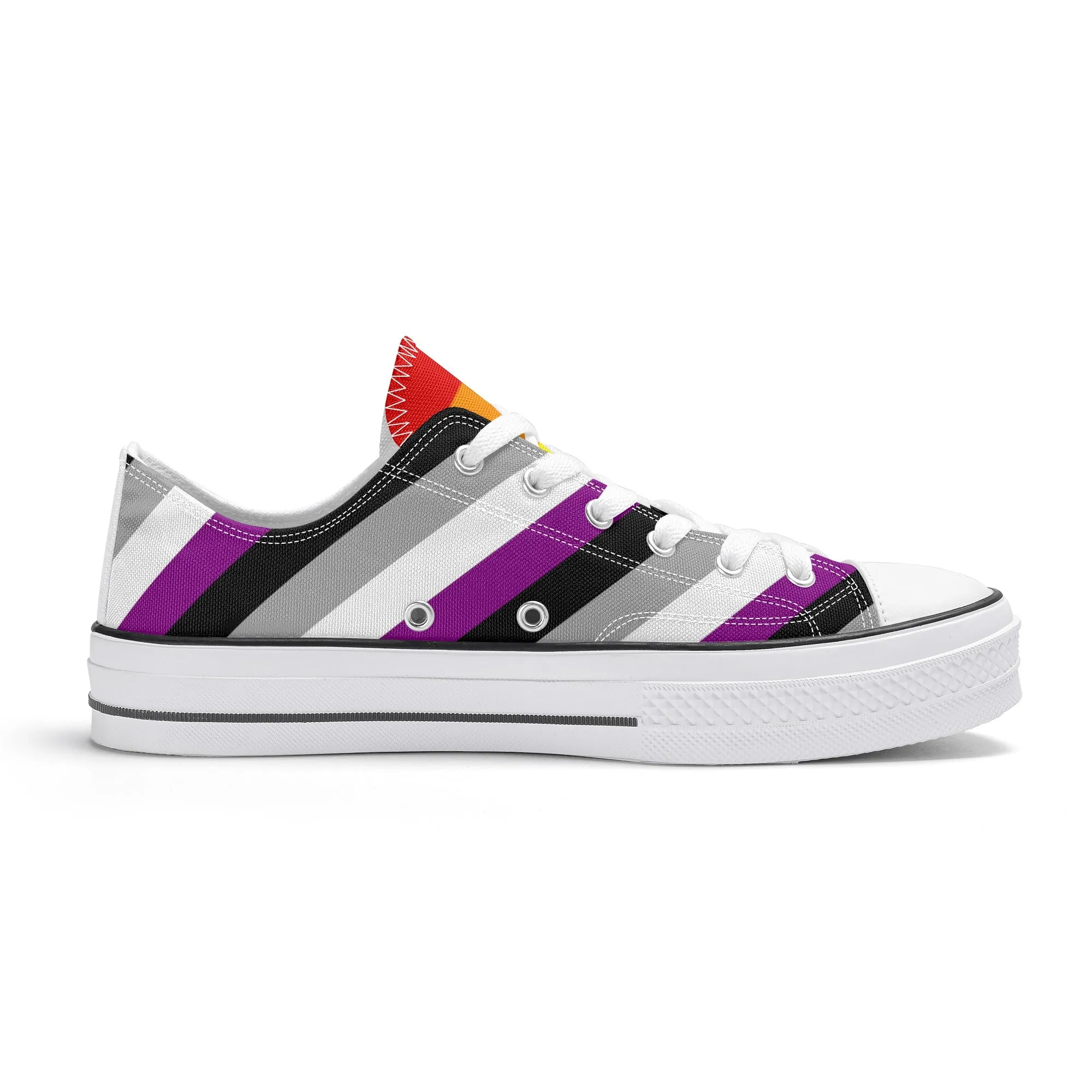 Asexual Pride Collection - Womens Classic Low Top Canvas Shoes for the LGBTQIA  community