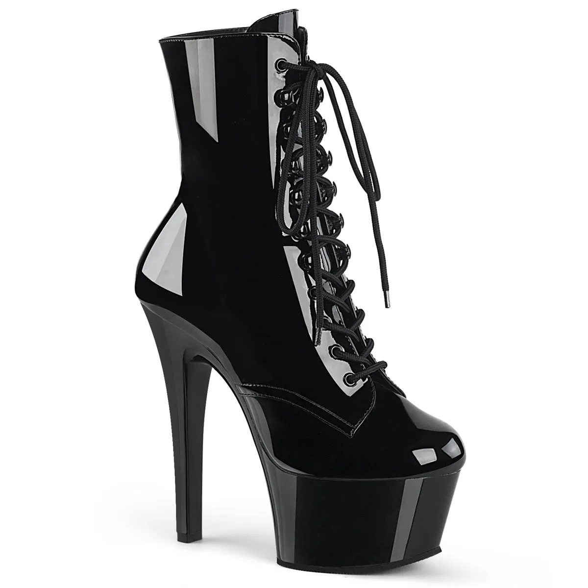 ASPIRE-1020 Comfortable Black Patent Stripper Boots