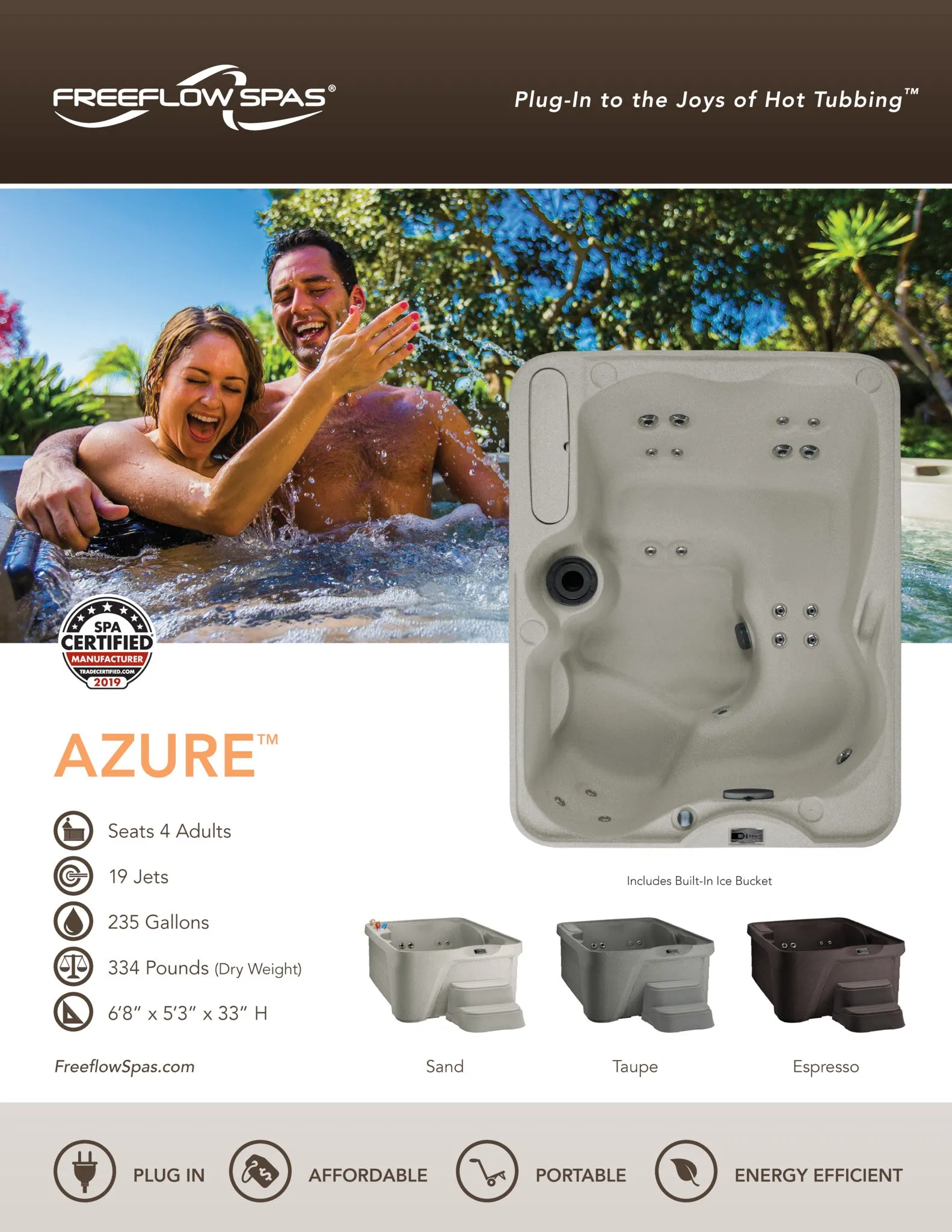 Azure Hot Tub by Freeflow Spas