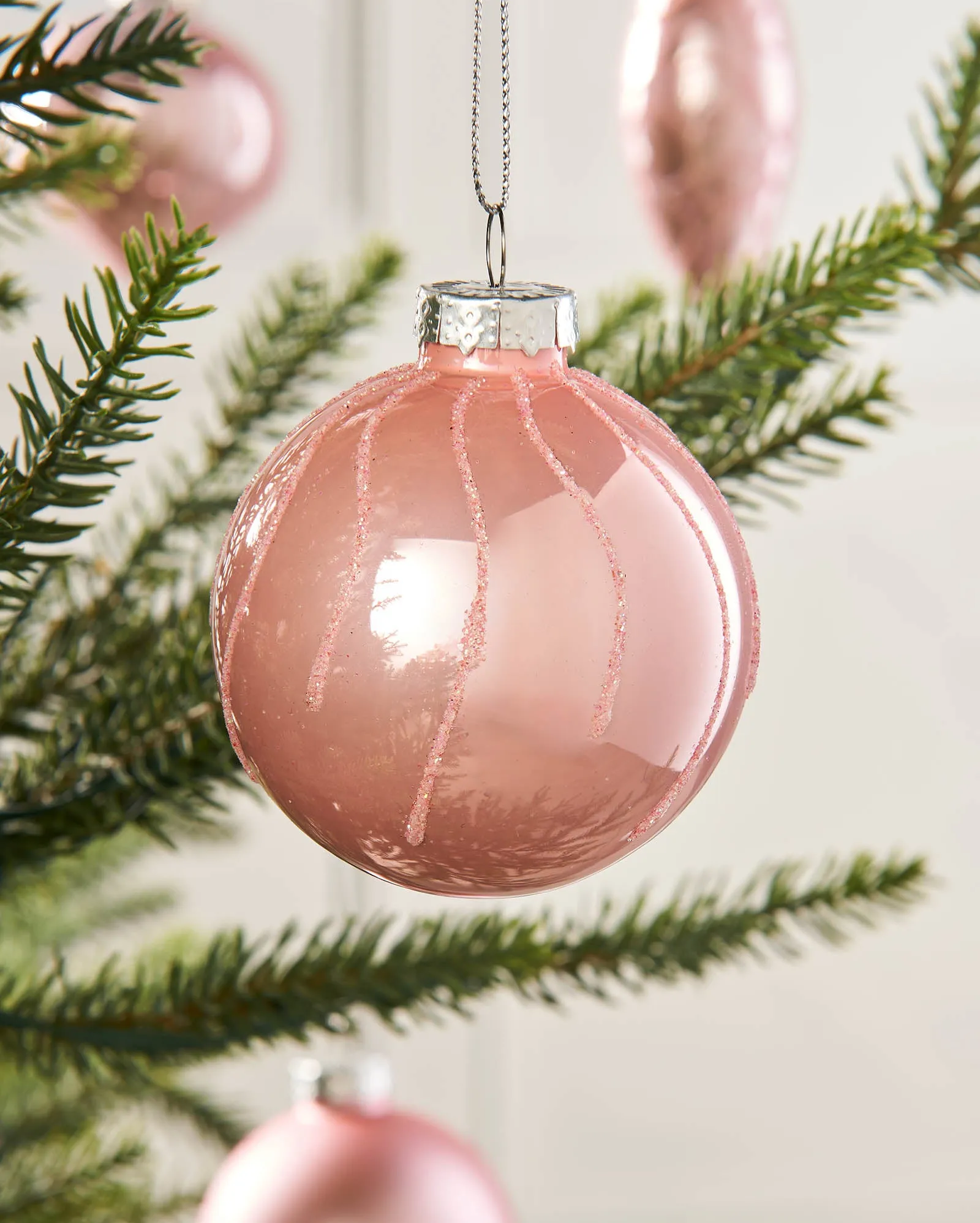 Baby Pink Glass Baubles, 20 Pack
