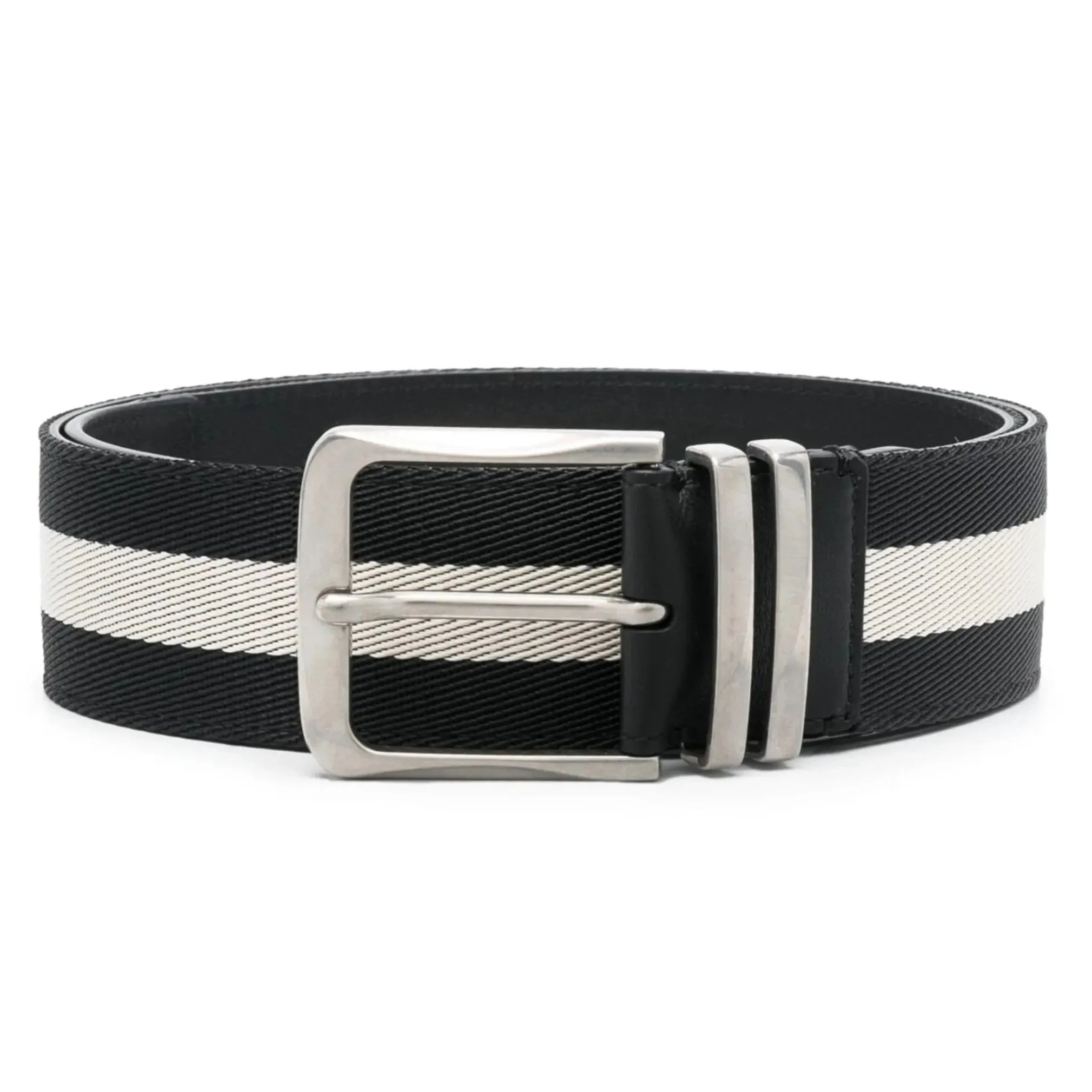 BALLY Men's TONNI Striped Panelled Leather Belt 110cm