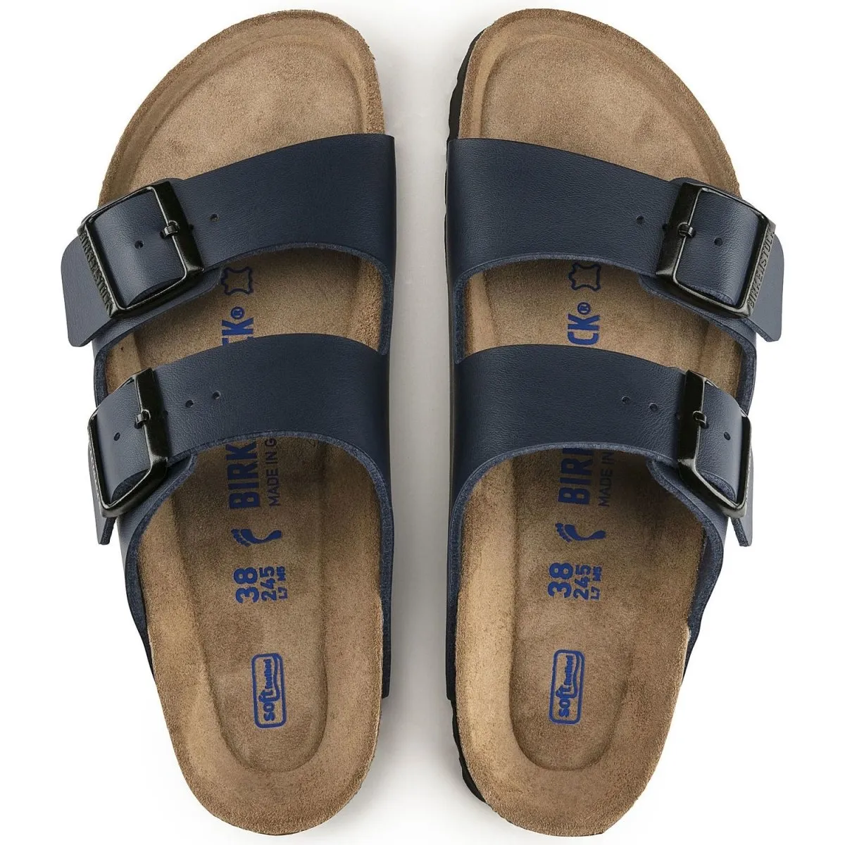 Birkenstock Womens Arizona Soft Footbed Sandals in Navy Birko-Flor - Comfortable and Stylish Footwear